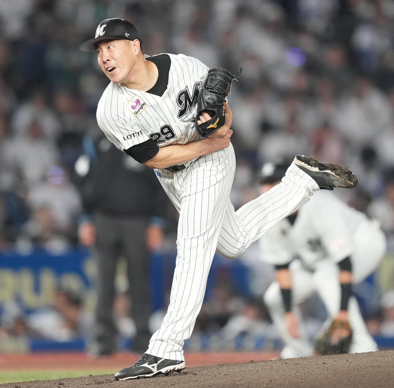 ロッテ対ソフトバンク　先発し力投するロッテ西野（撮影・鈴木みどり）