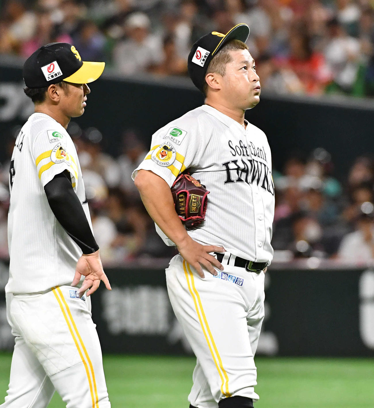 先発するも途中降板となり、悔しそうな表情を見せる森（23年9月撮影）