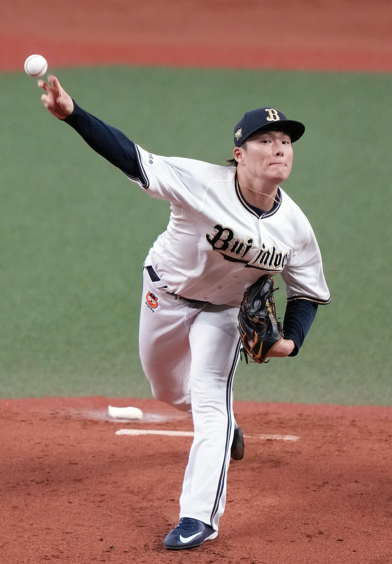 オリックス対ロッテ　オリックス先発の山本（撮影・狩俣裕三）