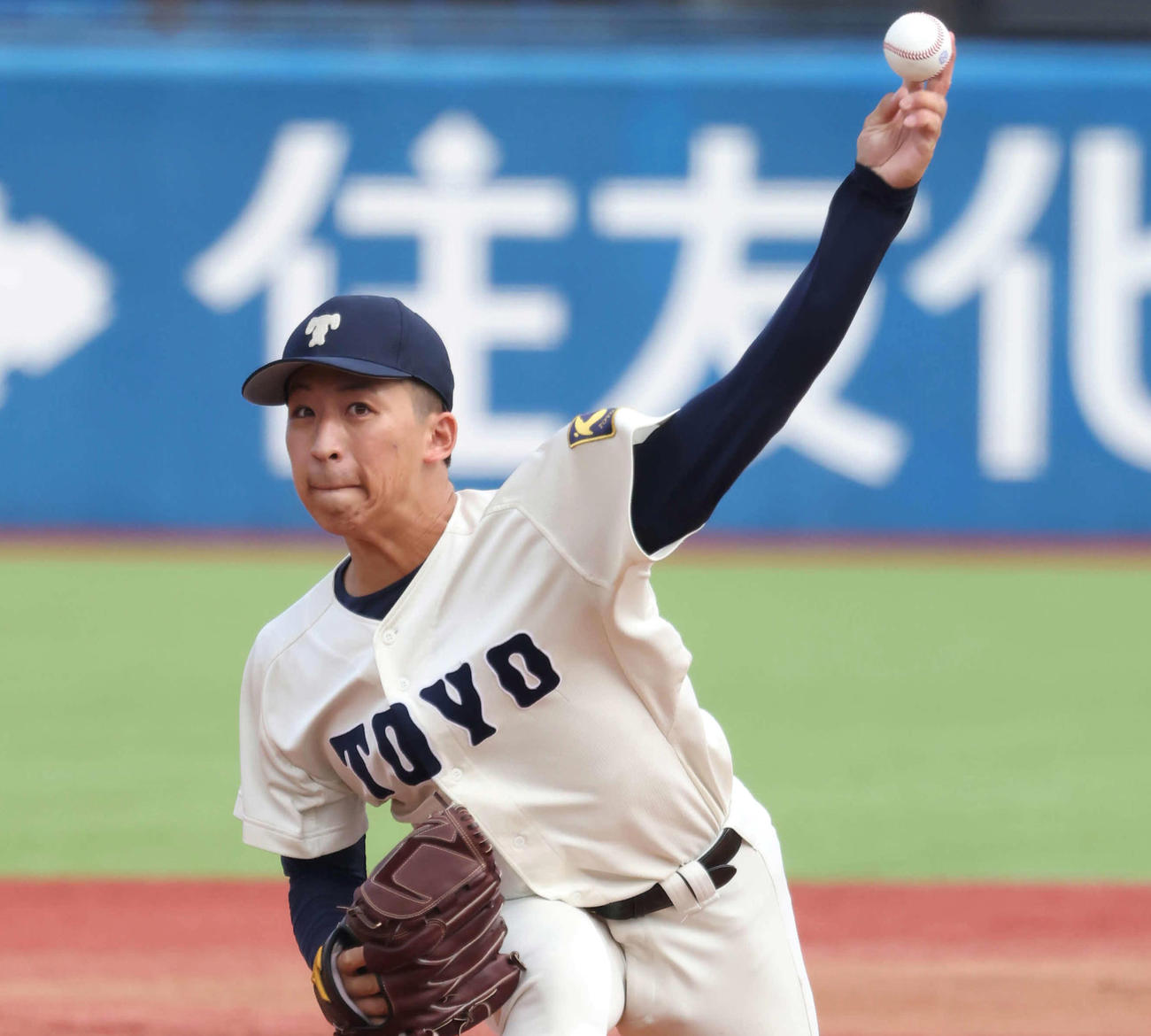 日本ハムドラフト1位候補の東洋大細野晴希（2023年10月11日撮影）