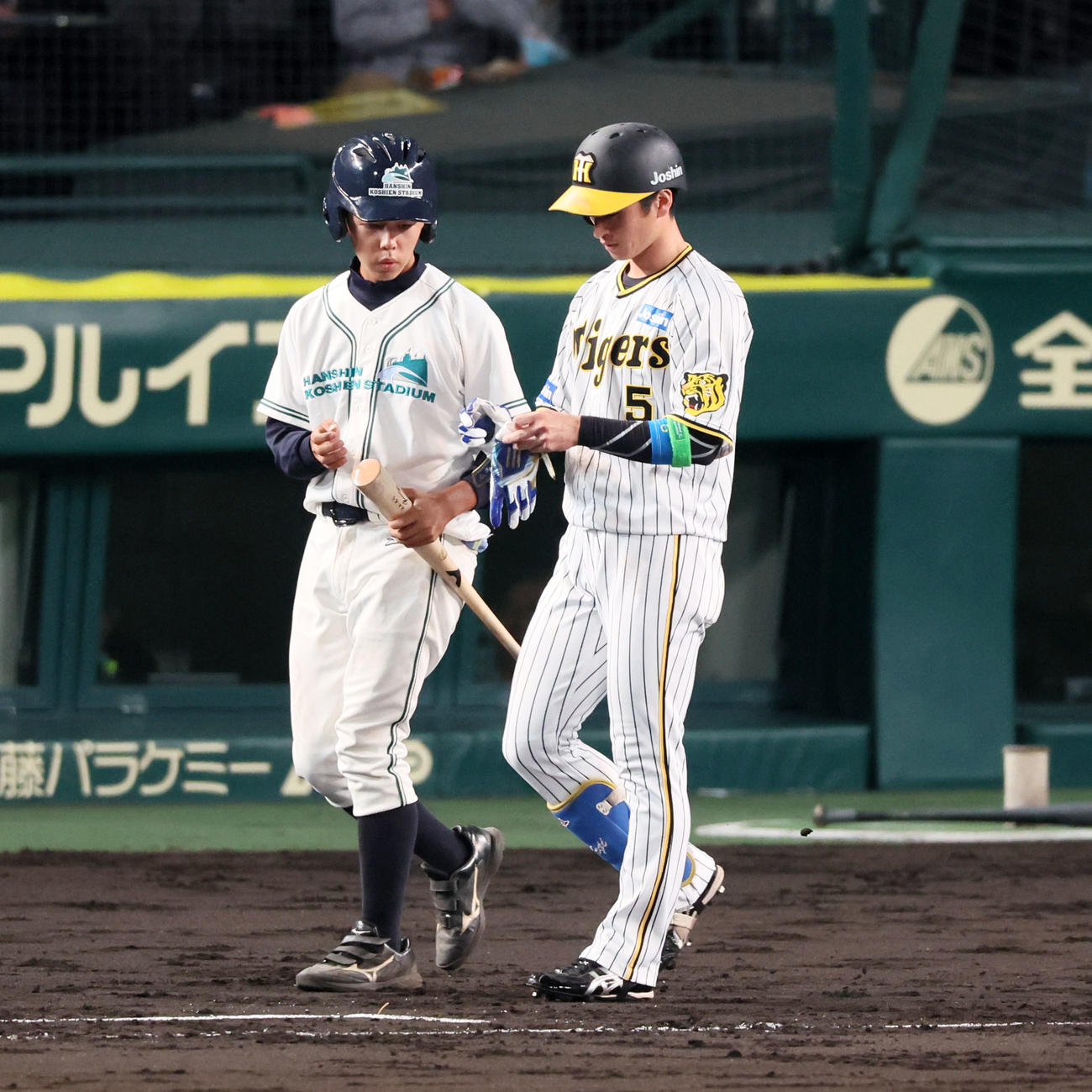 阪神対広島　5回裏阪神2死二塁、申告敬遠で一塁へ向かう近本（撮影・加藤哉）