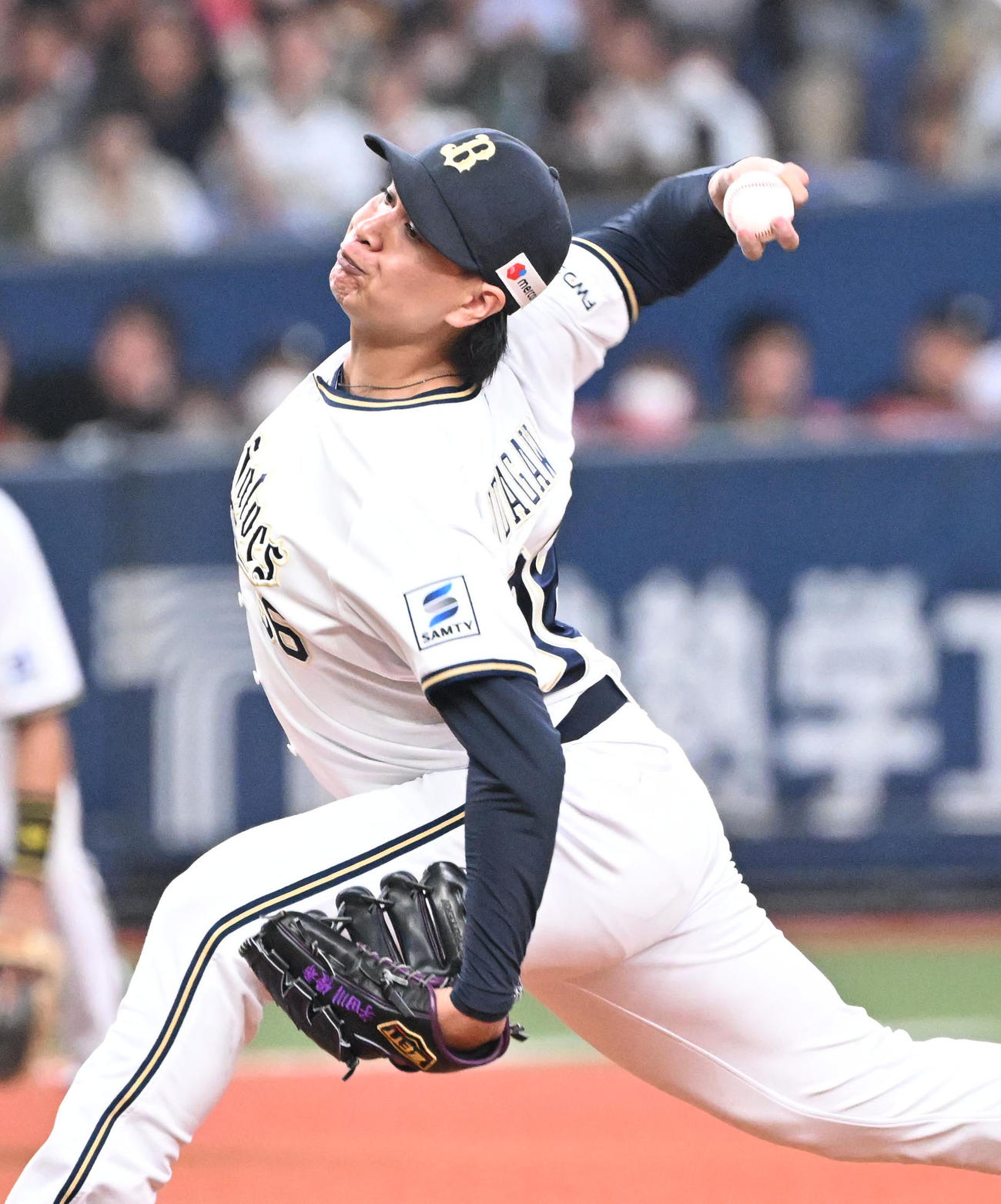 オリックス対ロッテ　8回に登板するオリックス宇田川（撮影・和賀正仁）