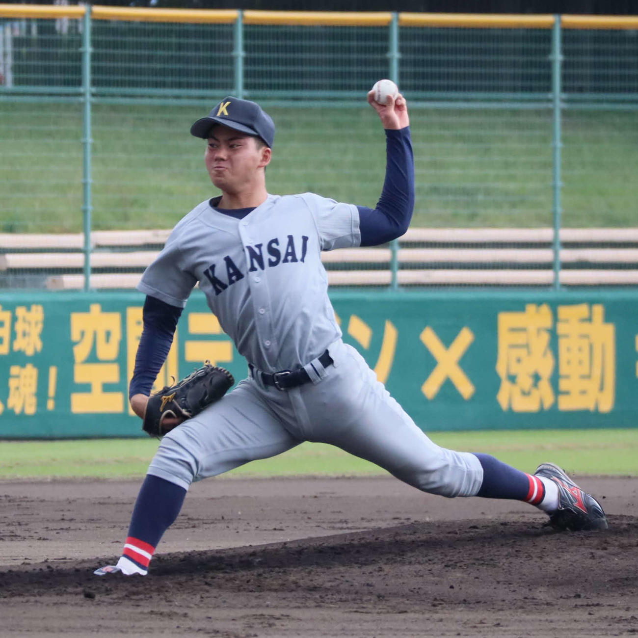 関学大戦に先発した関大の金丸（撮影・村松万里子）