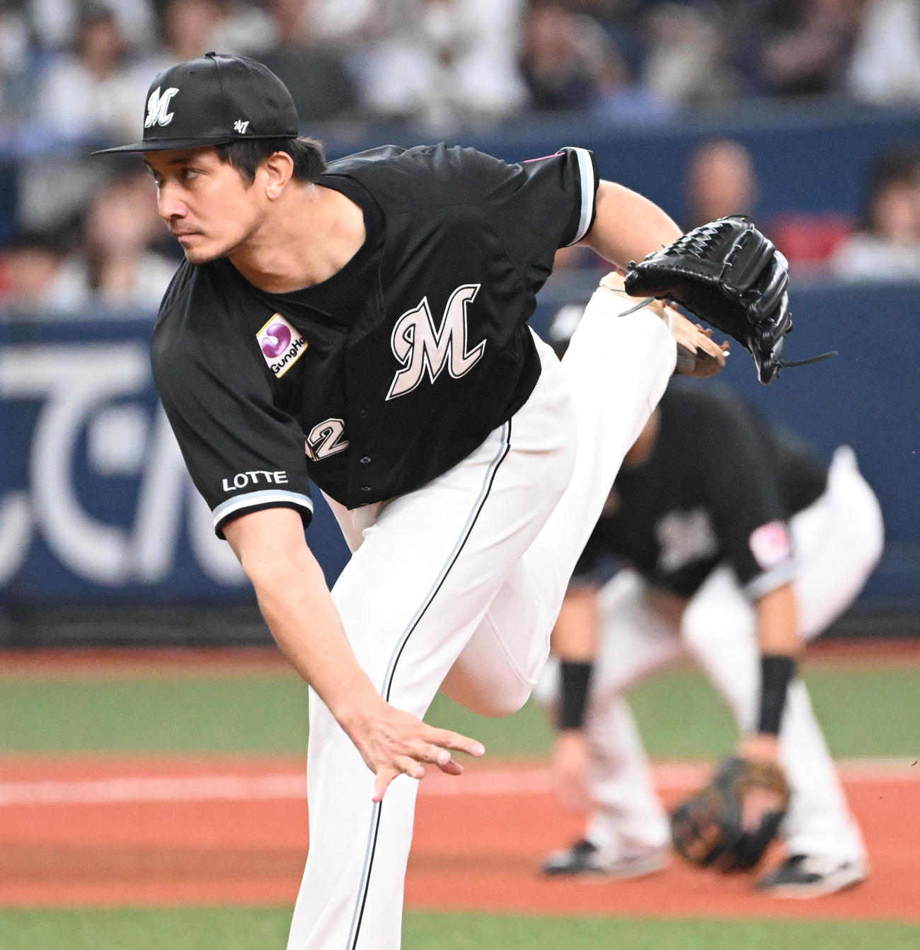 オリックス対ロッテ　5回に登板したロッテ国吉（撮影・和賀正仁）