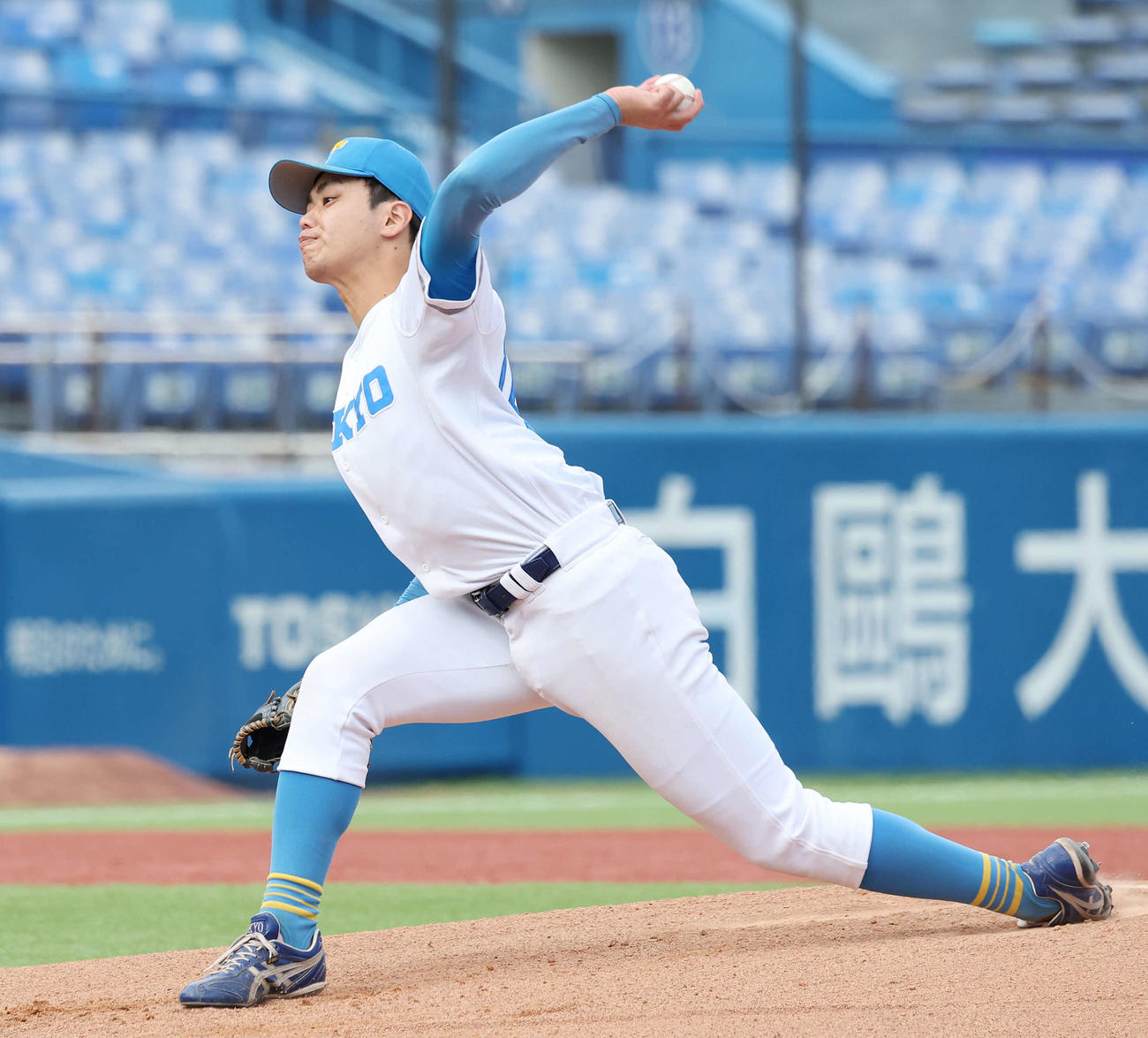 東大対立大　東大先発の鈴木健（撮影・宮地輝）