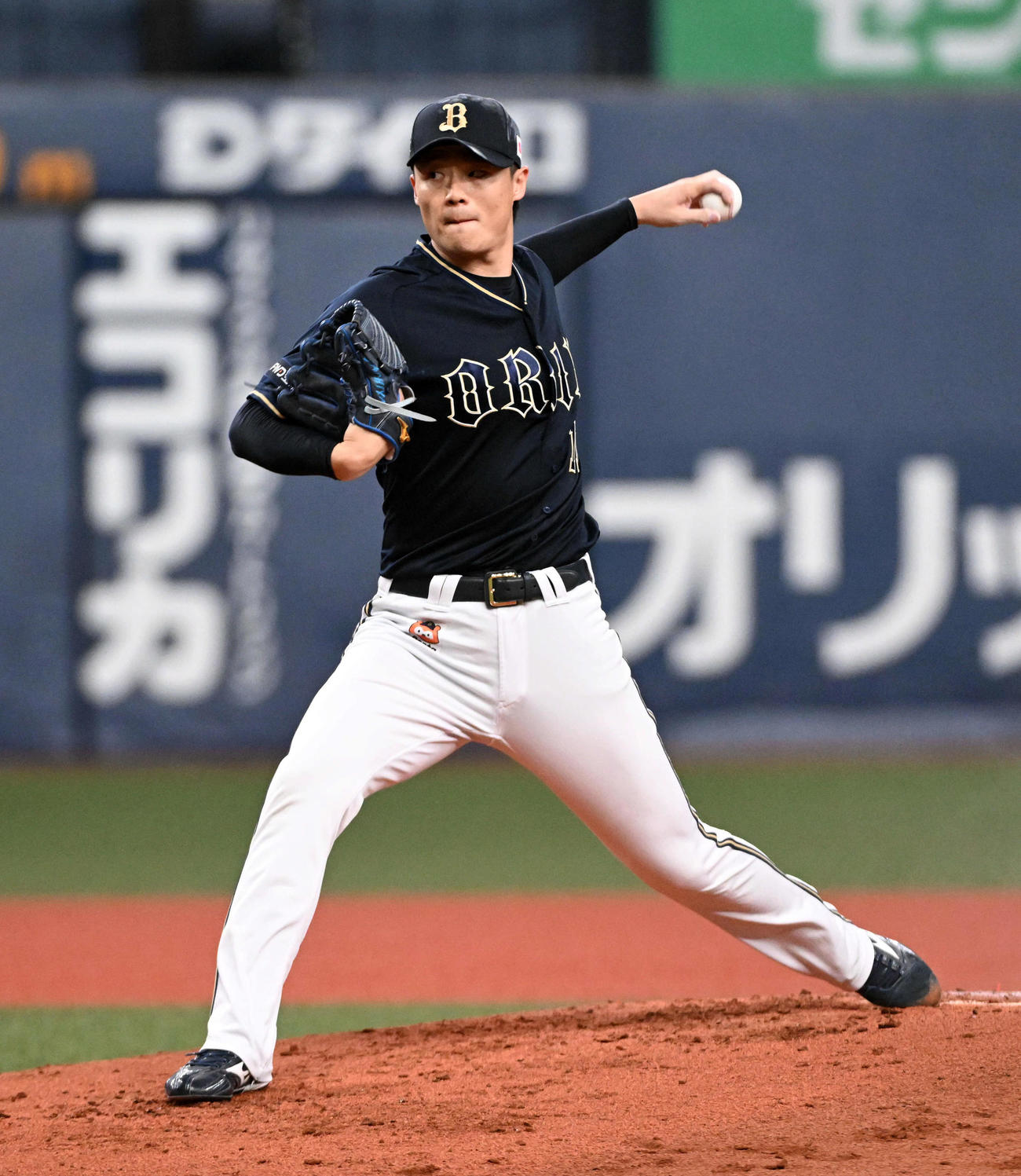 紅白戦に先発した山崎福（撮影・前岡正明）