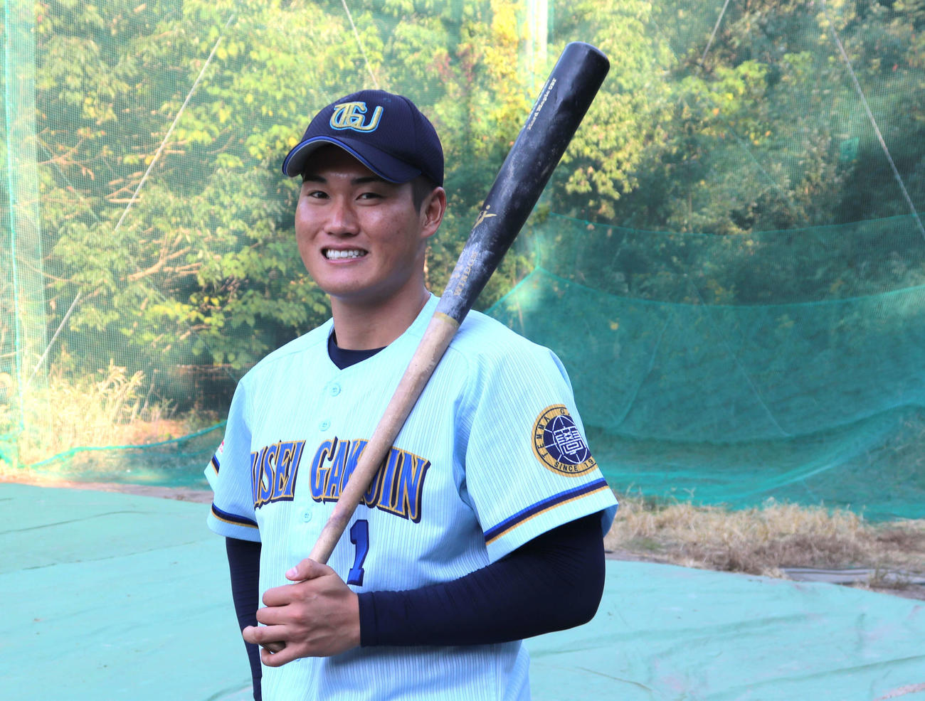 大学時代は投手にも挑戦した太成学院大の田中大聖（やまと）内野手は、プロでは打者一本で勝負する（撮影・中島麗）