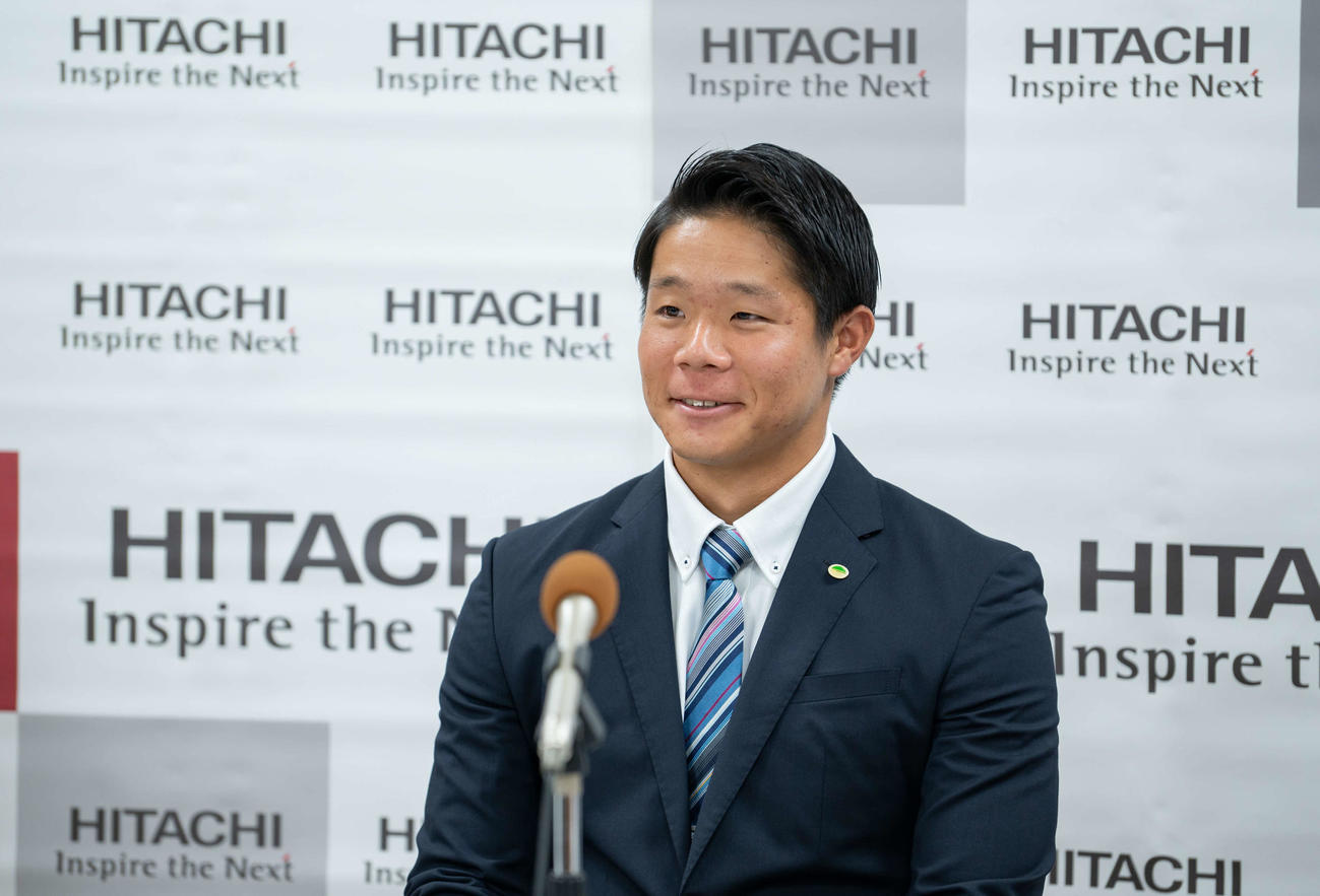 巨人から3位指名を受けた日立製作所・佐々木（同社提供）