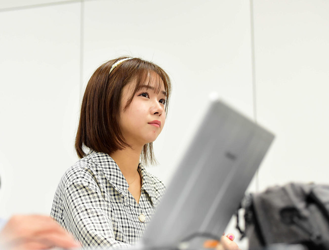 指名後の伊藤選手の記者会見に私も出席しました