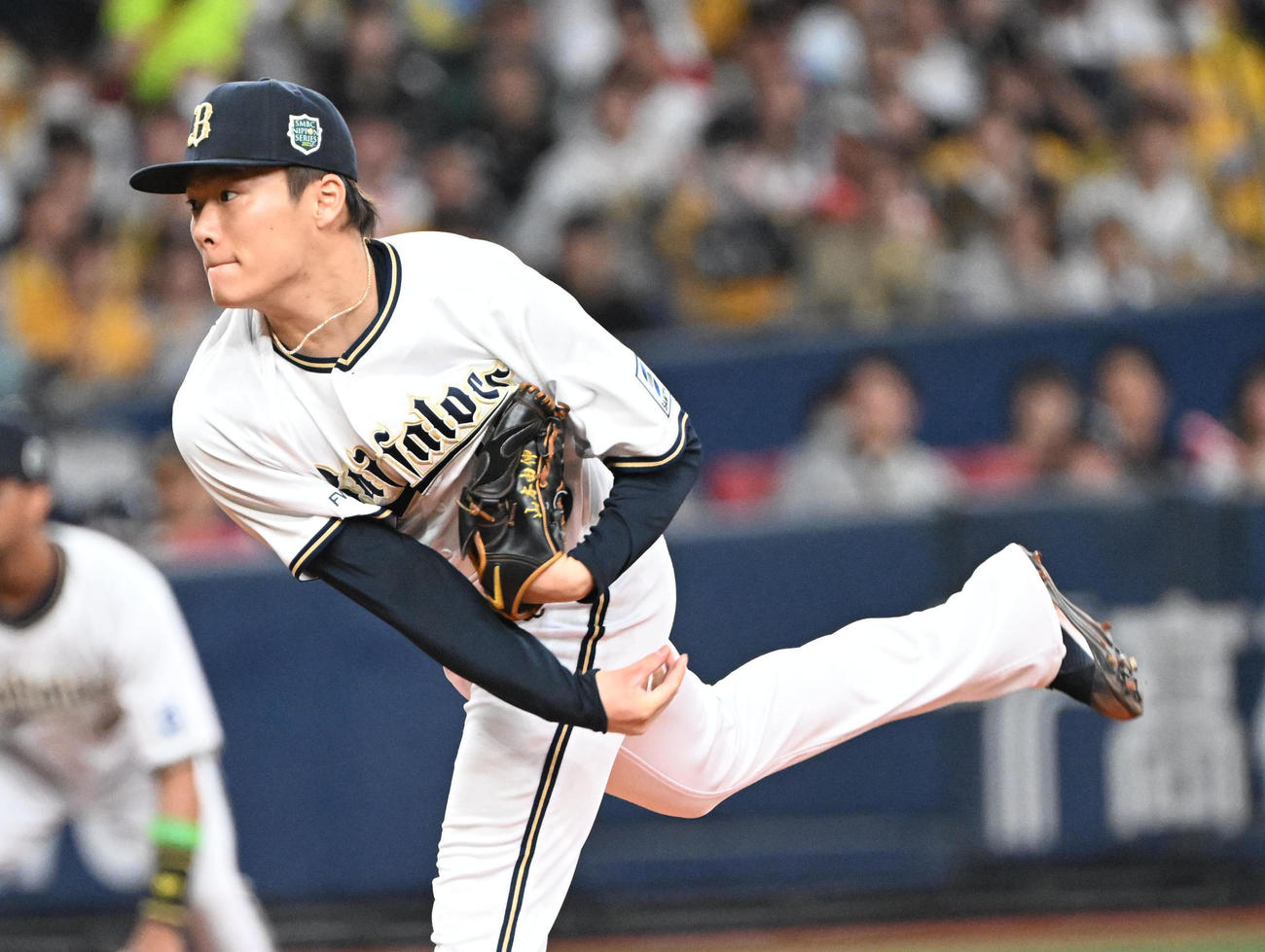オリックス対阪神　先発するオリックス山本（撮影・和賀正仁）