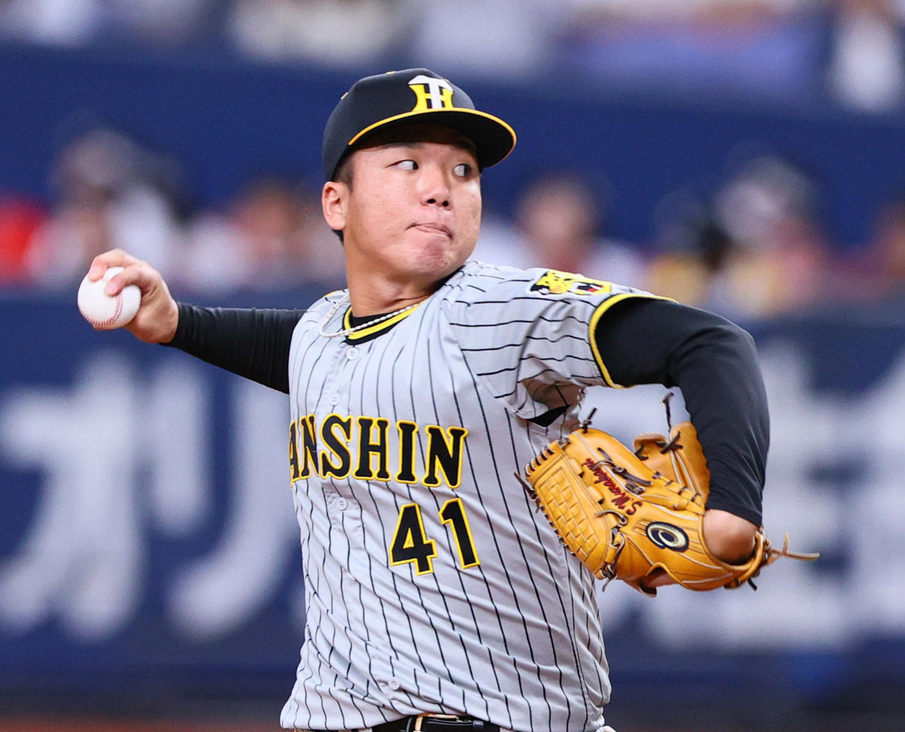 オリックス対阪神　阪神先発の村上（撮影・上山淳一）