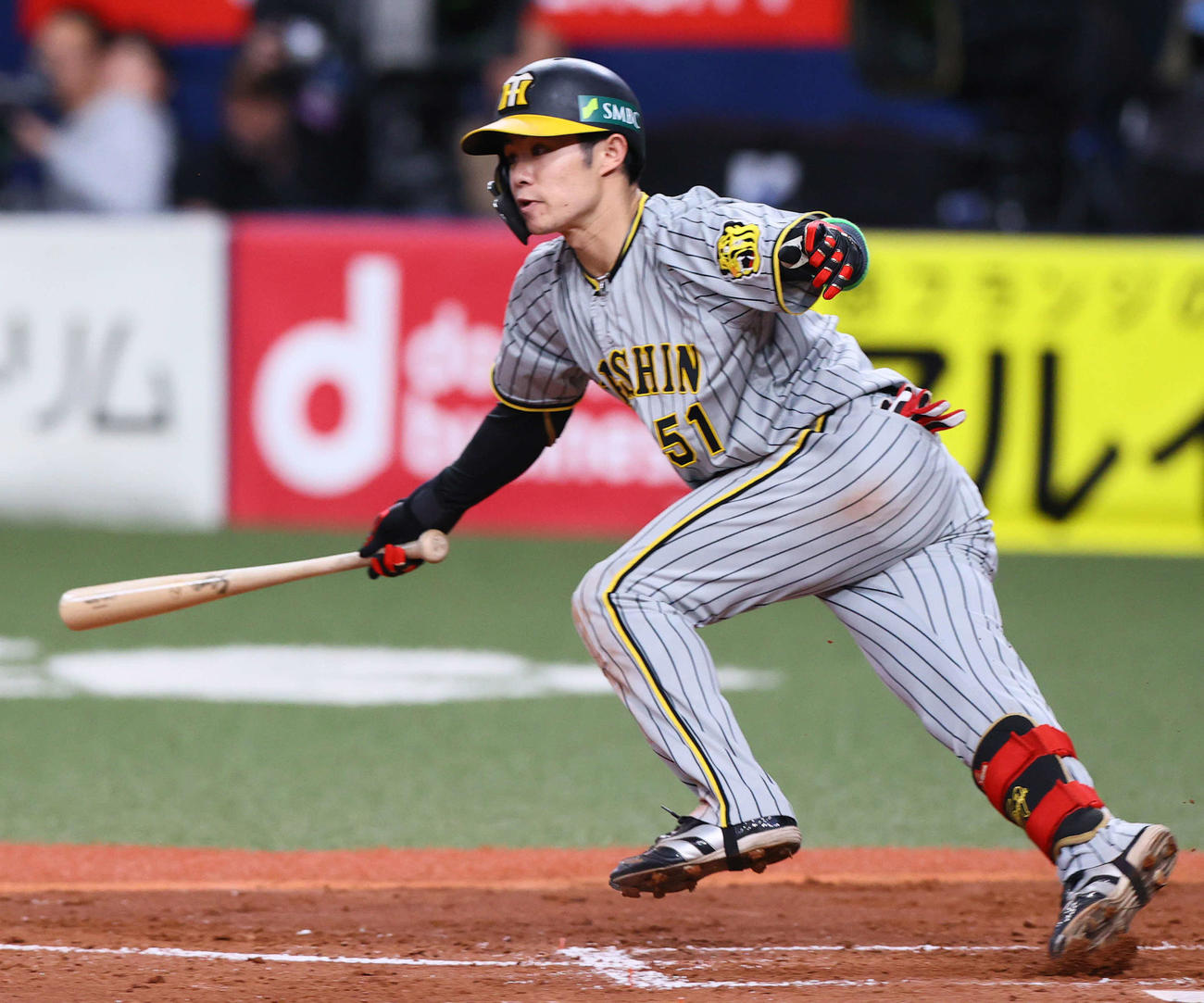オリックス対阪神　5回表阪神2死三塁、中野は左前適時打を放つ（撮影・上山淳一）