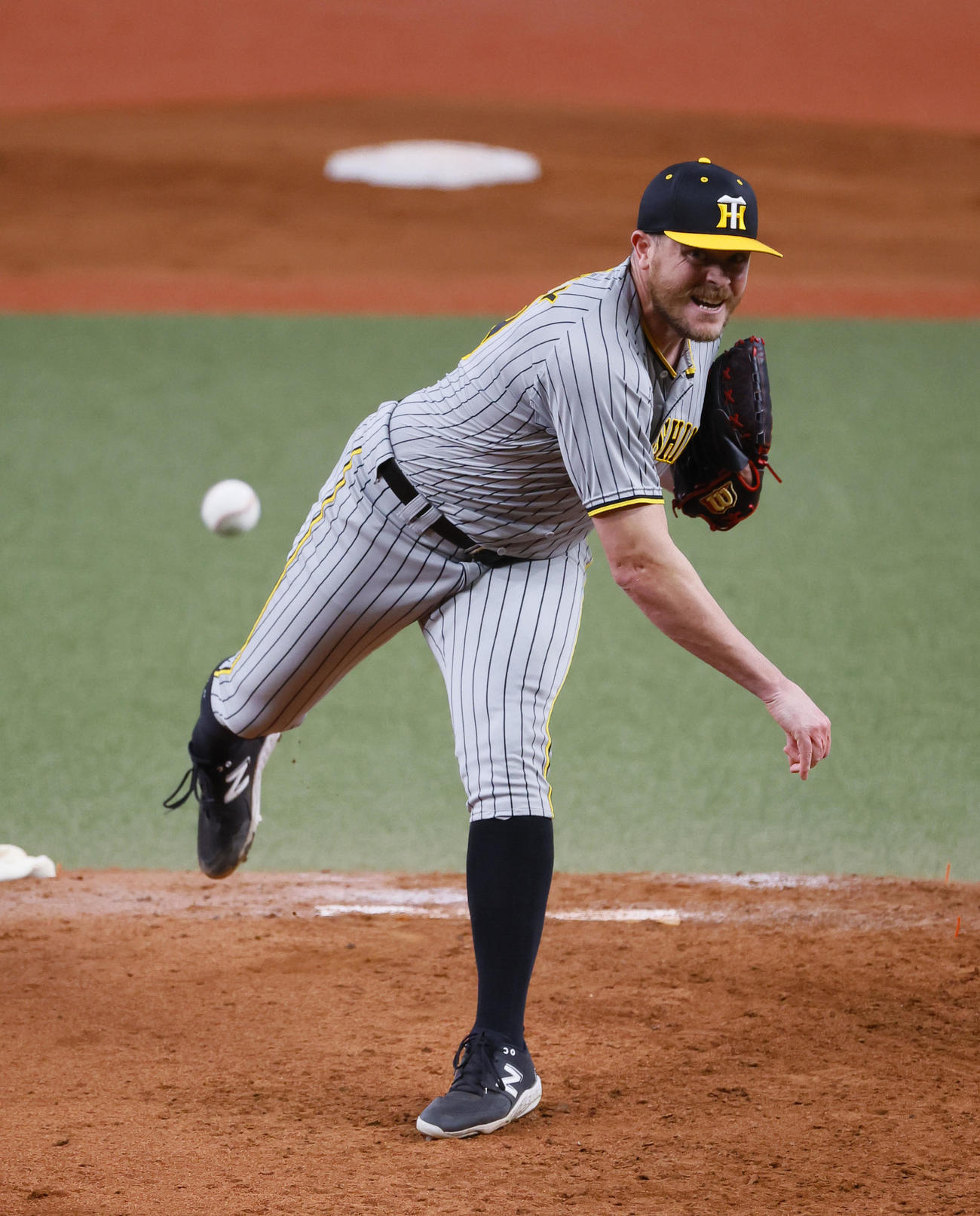オリックス対阪神　4回途中、2番手で登板し阪神ビーズリー（撮影・藤尾明華）