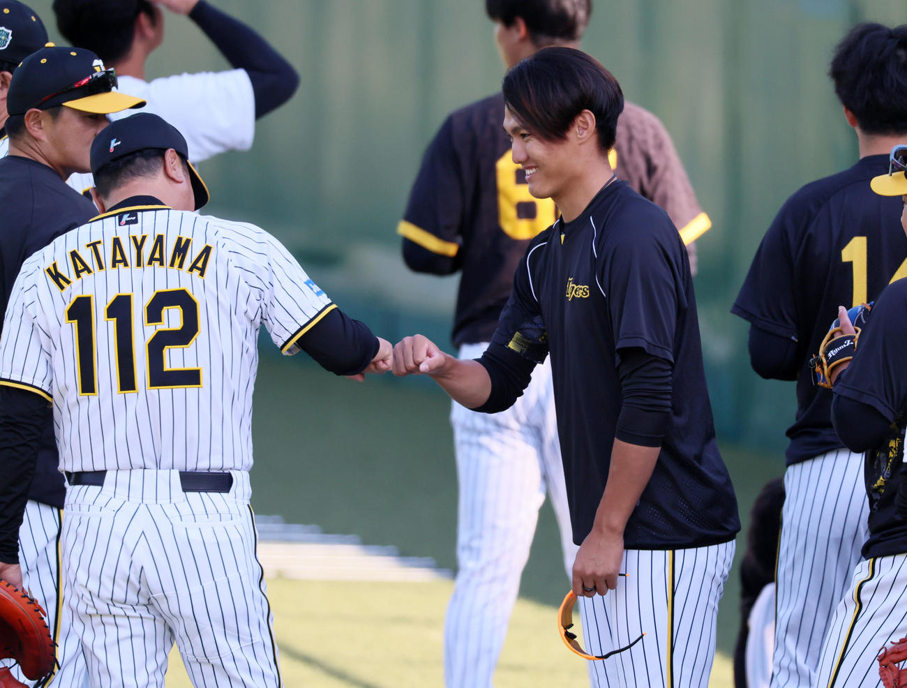阪神対オリックス　練習に合流した西純（撮影・加藤哉）