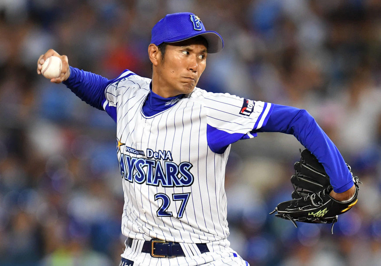 DeNA時代の久保康友（2017年7月23日撮影）