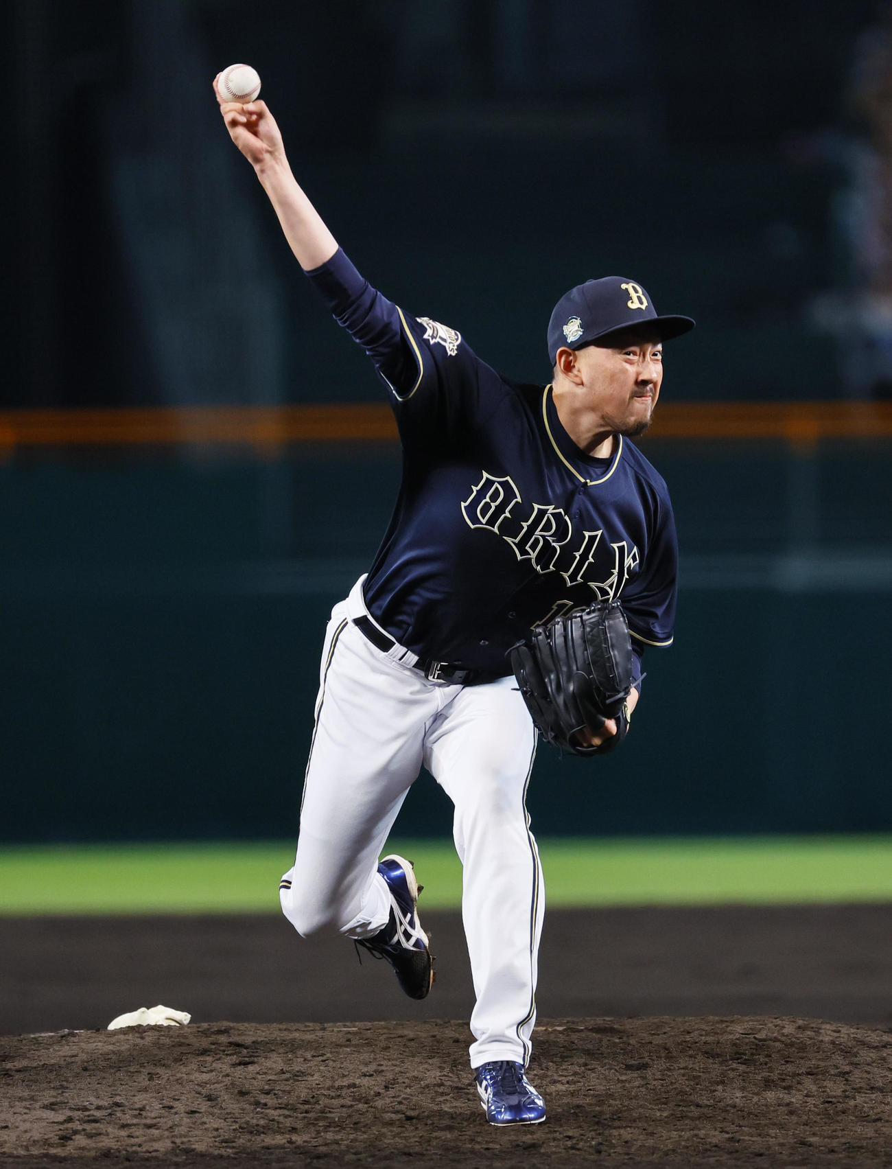 阪神対オリックス　9回、5番手で登板したオリックス平野佳（撮影・藤尾明華）