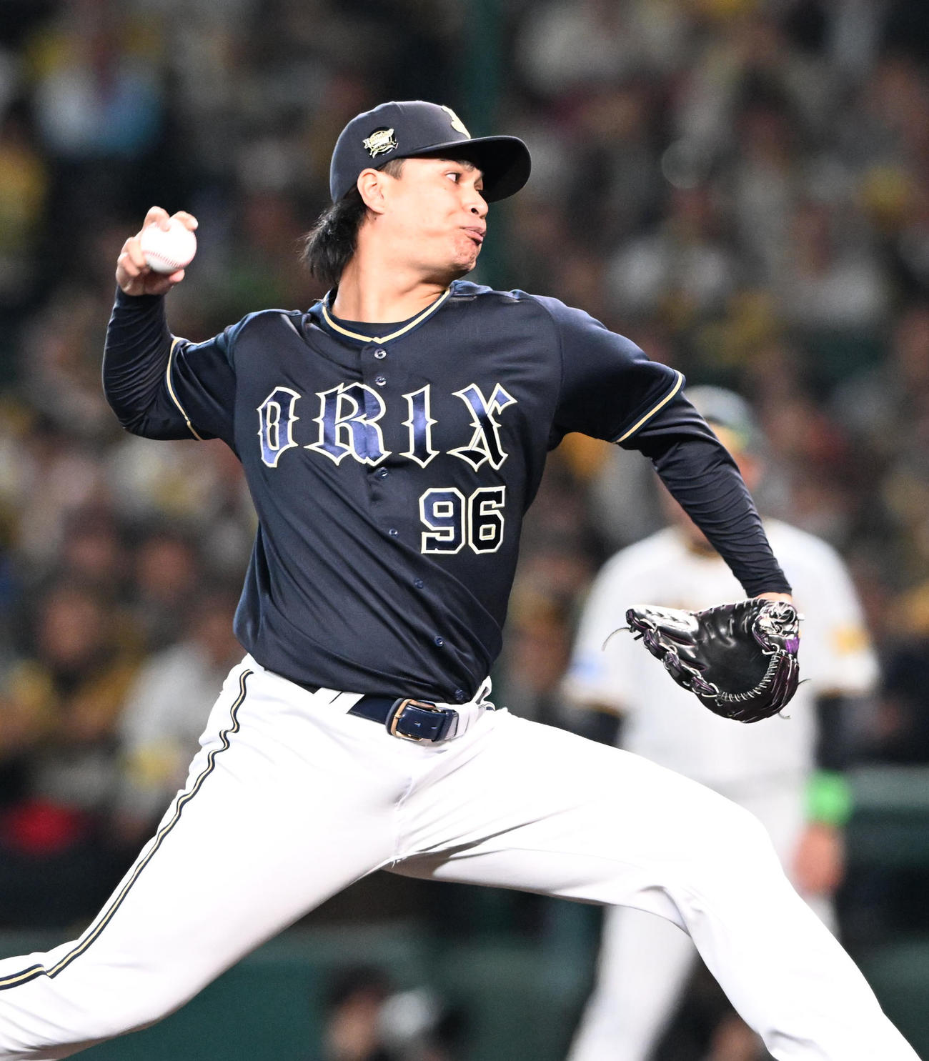 阪神対オリックス　7回裏途中から登板するオリックス宇田川（撮影・和賀正仁）