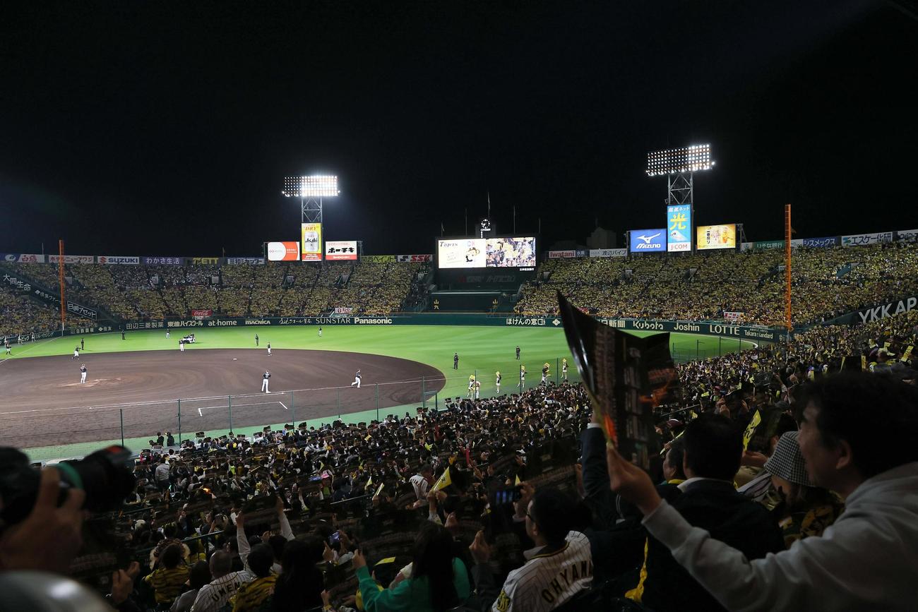 日本シリーズ第3戦　阪神対オリックス　大声援を送る阪神ファン（撮影・上田博志）