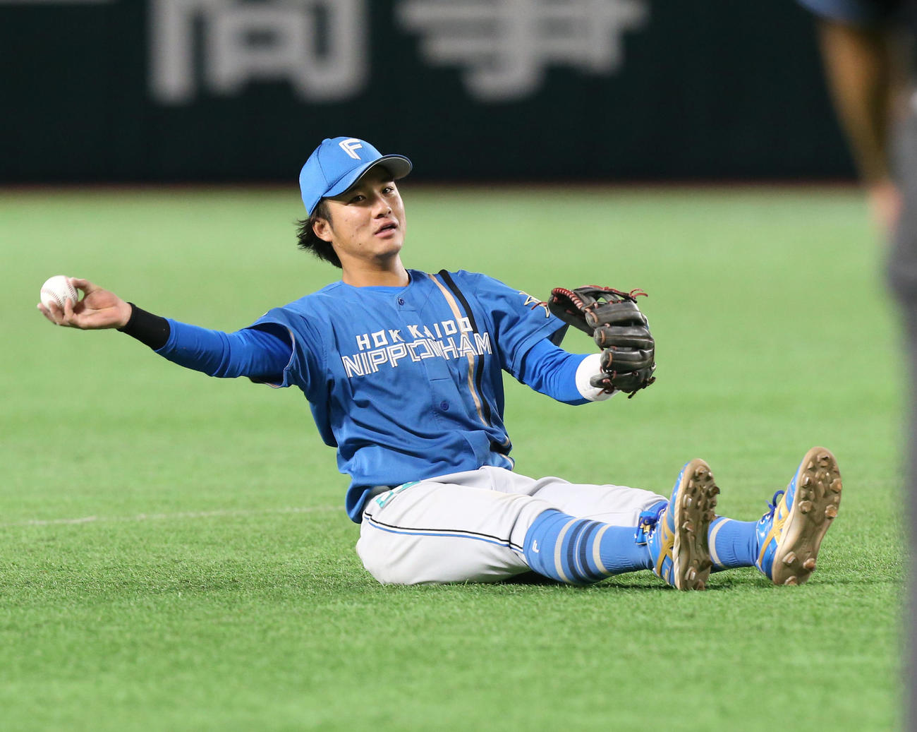 日本ハム奈良間大己（2023年9月30日撮影）