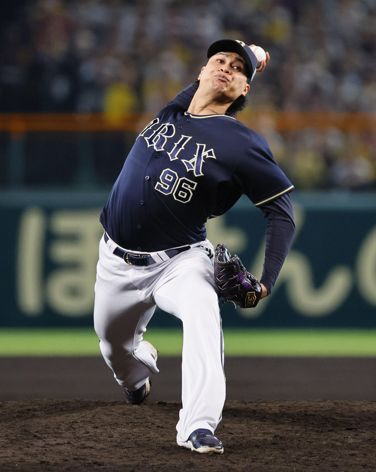 阪神対オリックス　8回、5番手で登板したオリックス宇田川（撮影・藤尾明華）