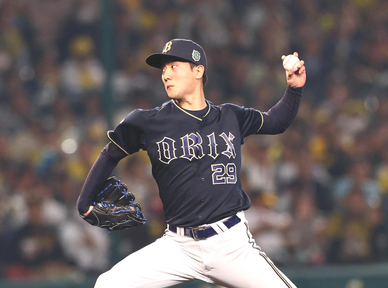 阪神対オリックス　力投するオリックス先発の田嶋（撮影・上山淳一）