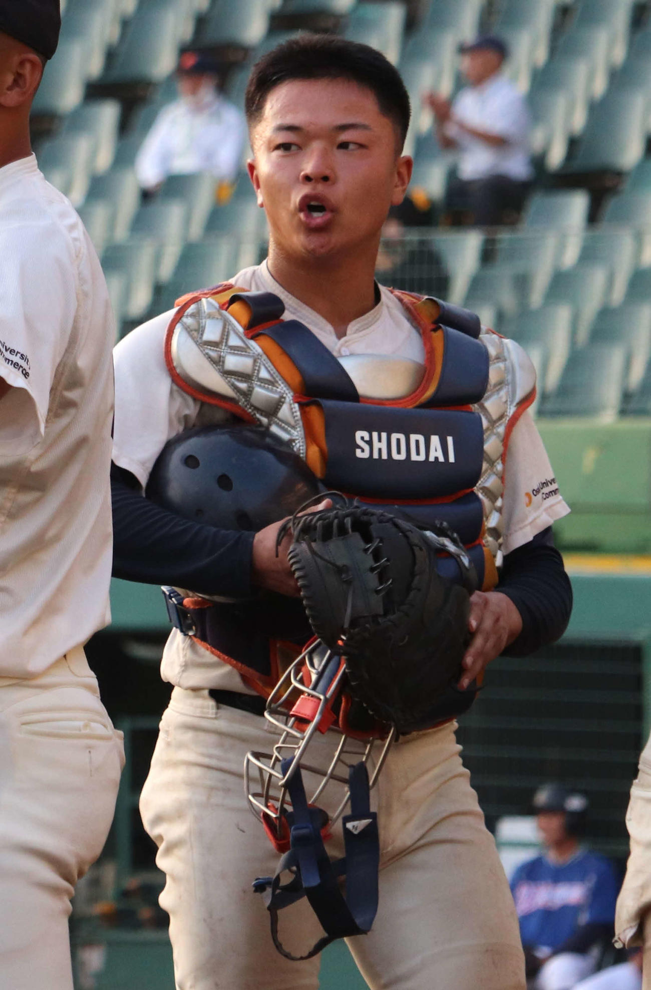 大商大の蜷川大捕手（2年＝広陵）