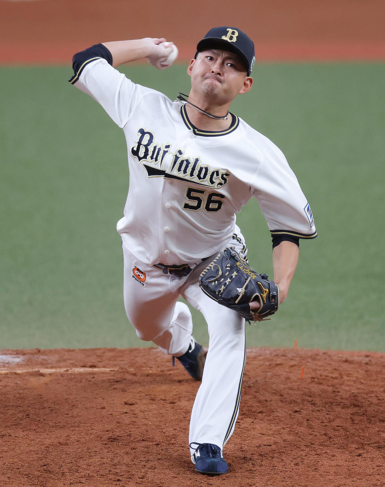 オリックス対阪神　オリックス3番手で登板する小木田（撮影・前田充）