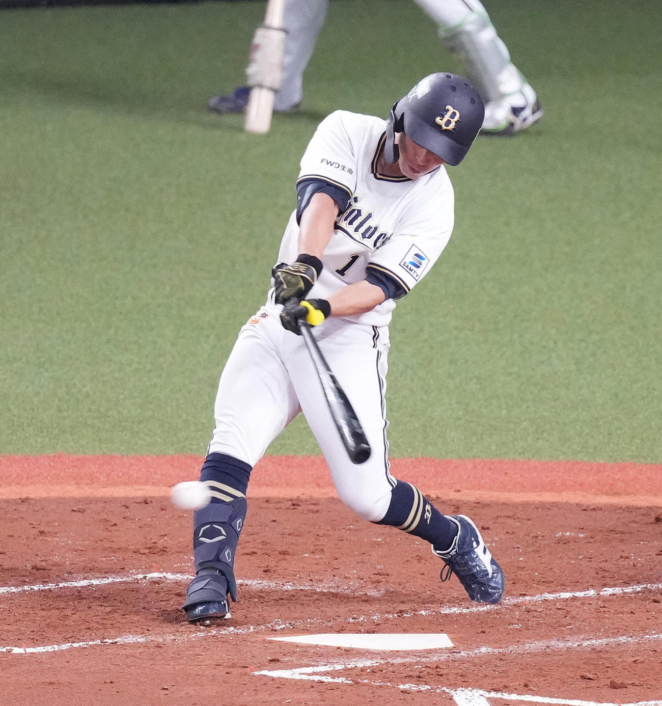 オリックス対阪神　3回裏オリックス1死、右前打を放つ福田（撮影・菅敏）