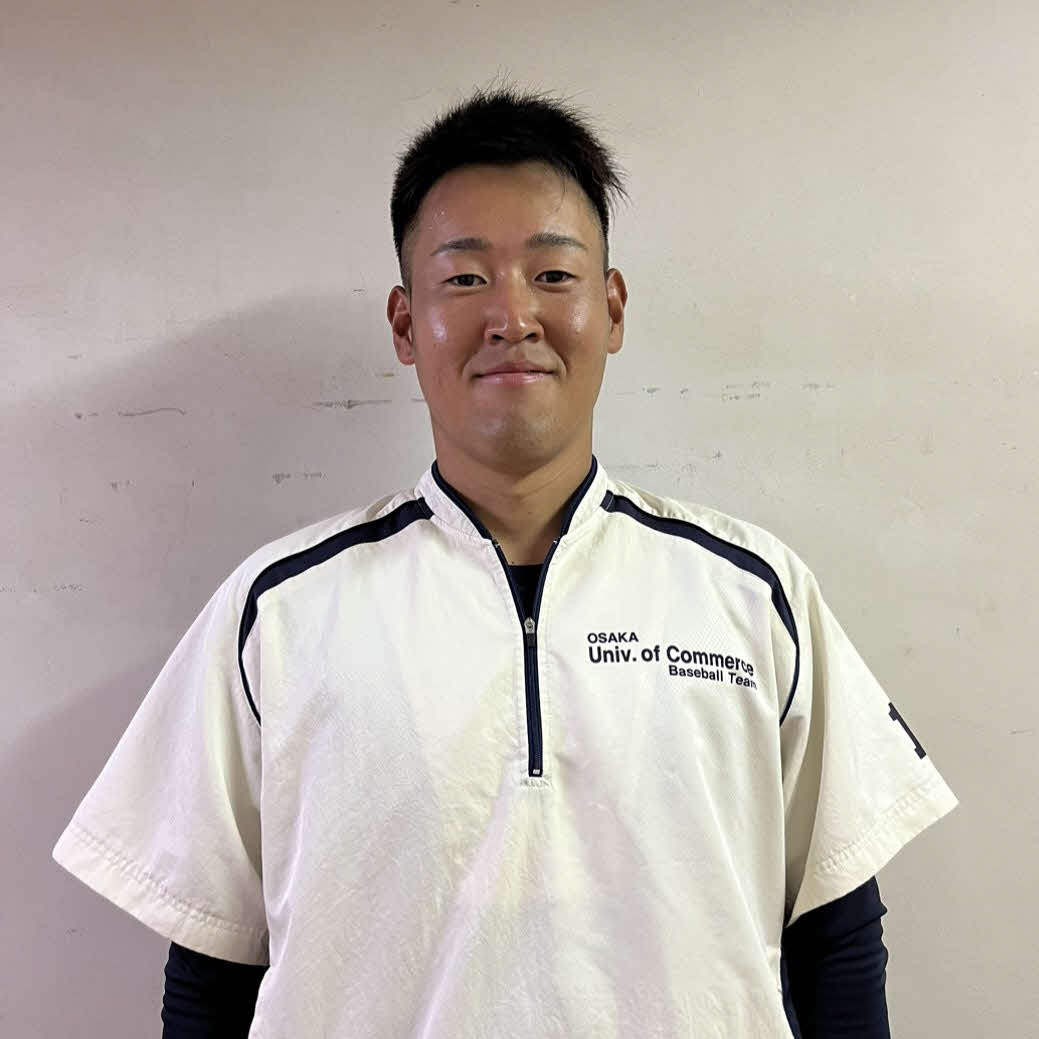 和歌山大戦で初安打初打点を記録した大商大の上田大河（撮影・村松万里子）