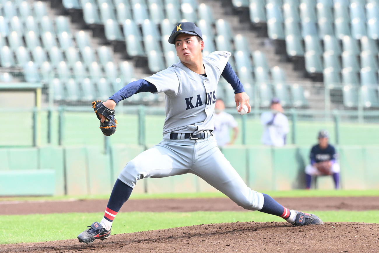 天理大対関大　関大先発の金丸（撮影・滝沢美穂子