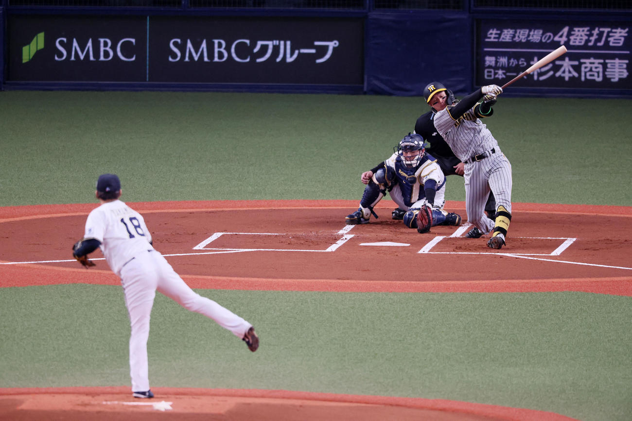 オリックス対阪神　1回表阪神2死、森下は空振り三振に倒れる。投手は山本（撮影・加藤哉）