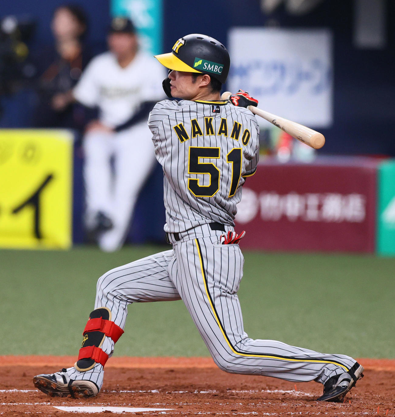 オリックス対阪神　3回表阪神無死、中野は中前打を放つ（撮影・上山淳一）