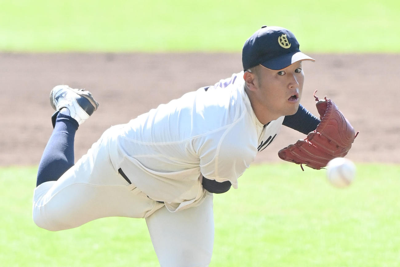 関大対大商大　大商大先発の上田（撮影・滝沢美穂子