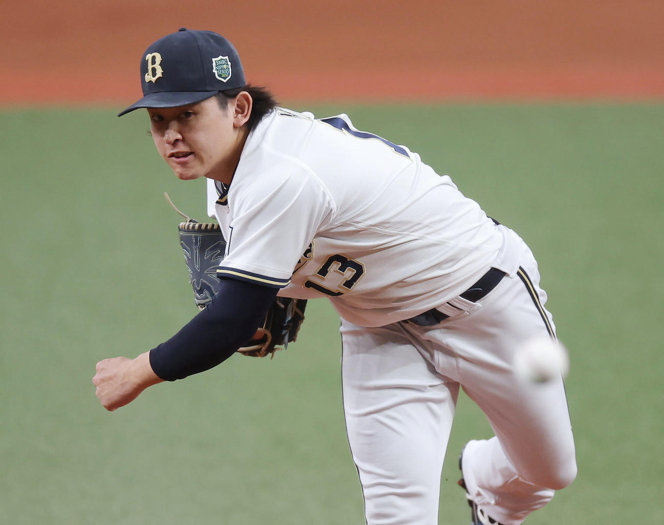 オリックス対阪神　力投するオリックス先発の宮城（撮影・前田充）