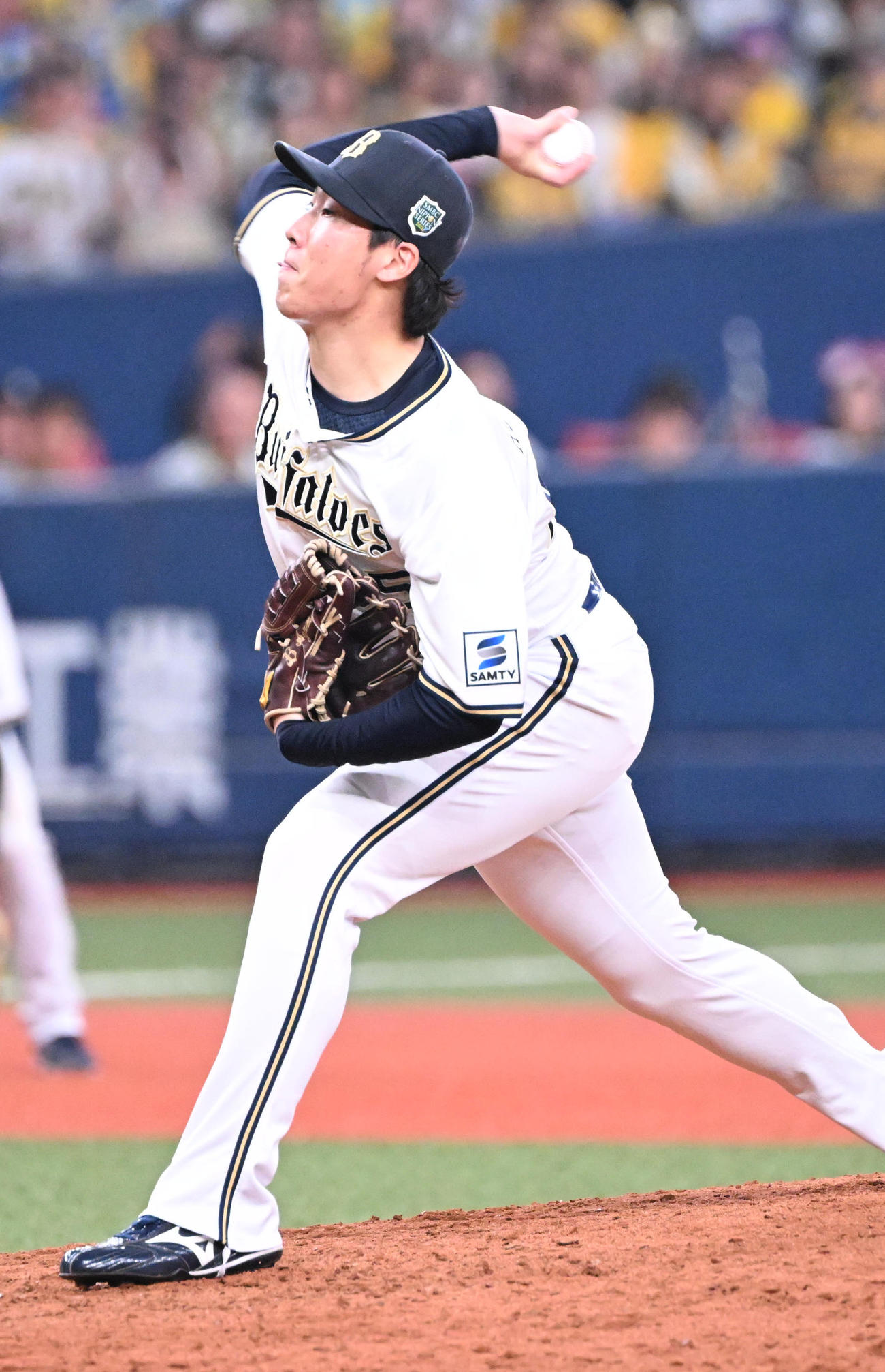 オリックス対阪神　9回に登板するオリックス東（撮影・和賀正仁）
