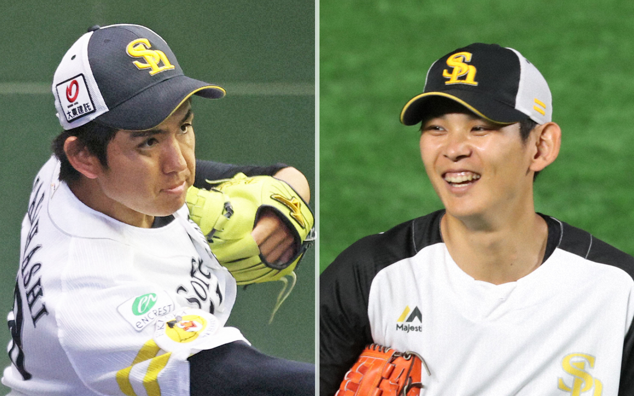 高橋礼（左）と泉圭輔