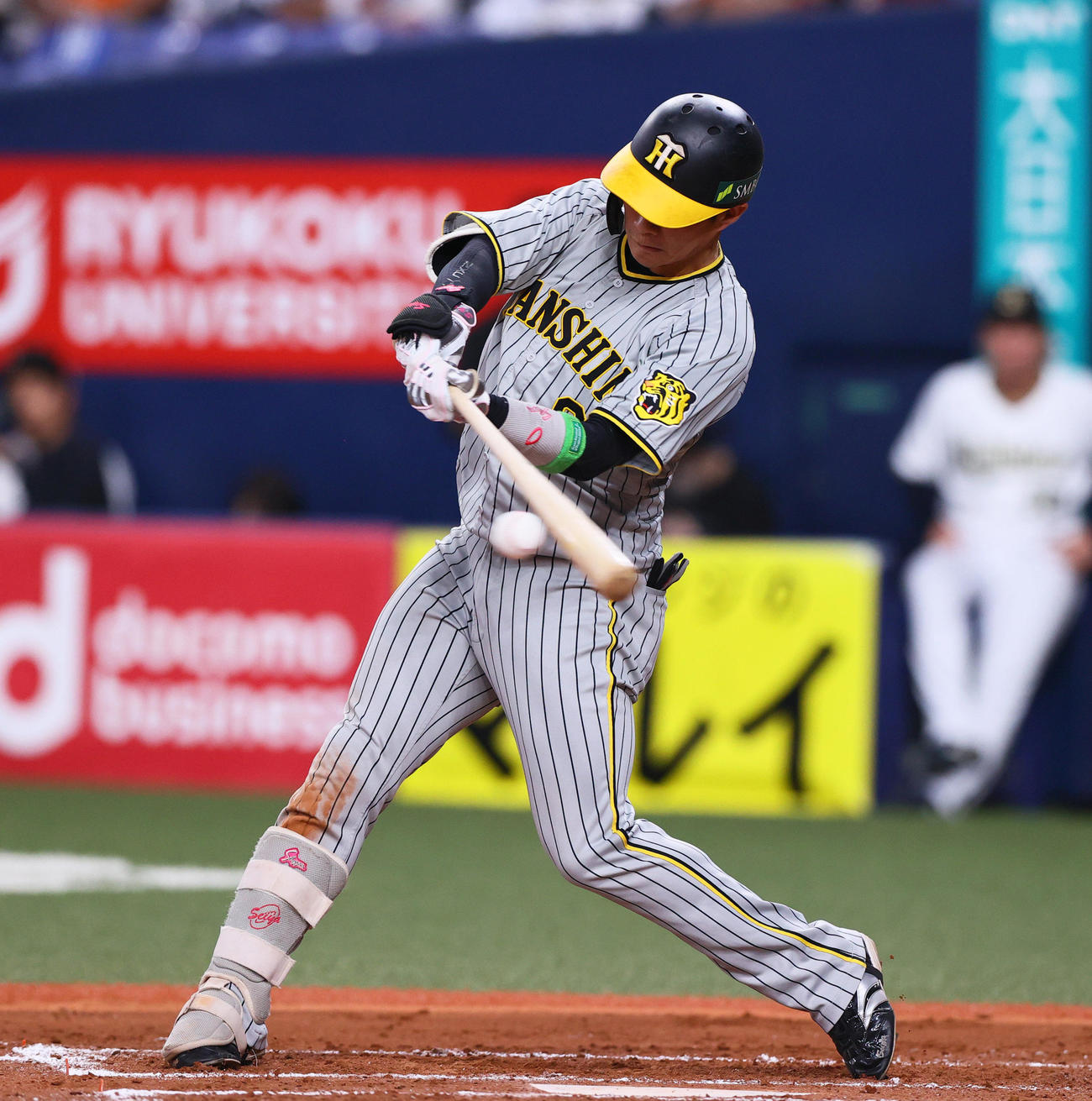 オリックス対阪神　8回表阪神2死、木浪は左前打を放つ（撮影・上山淳一）