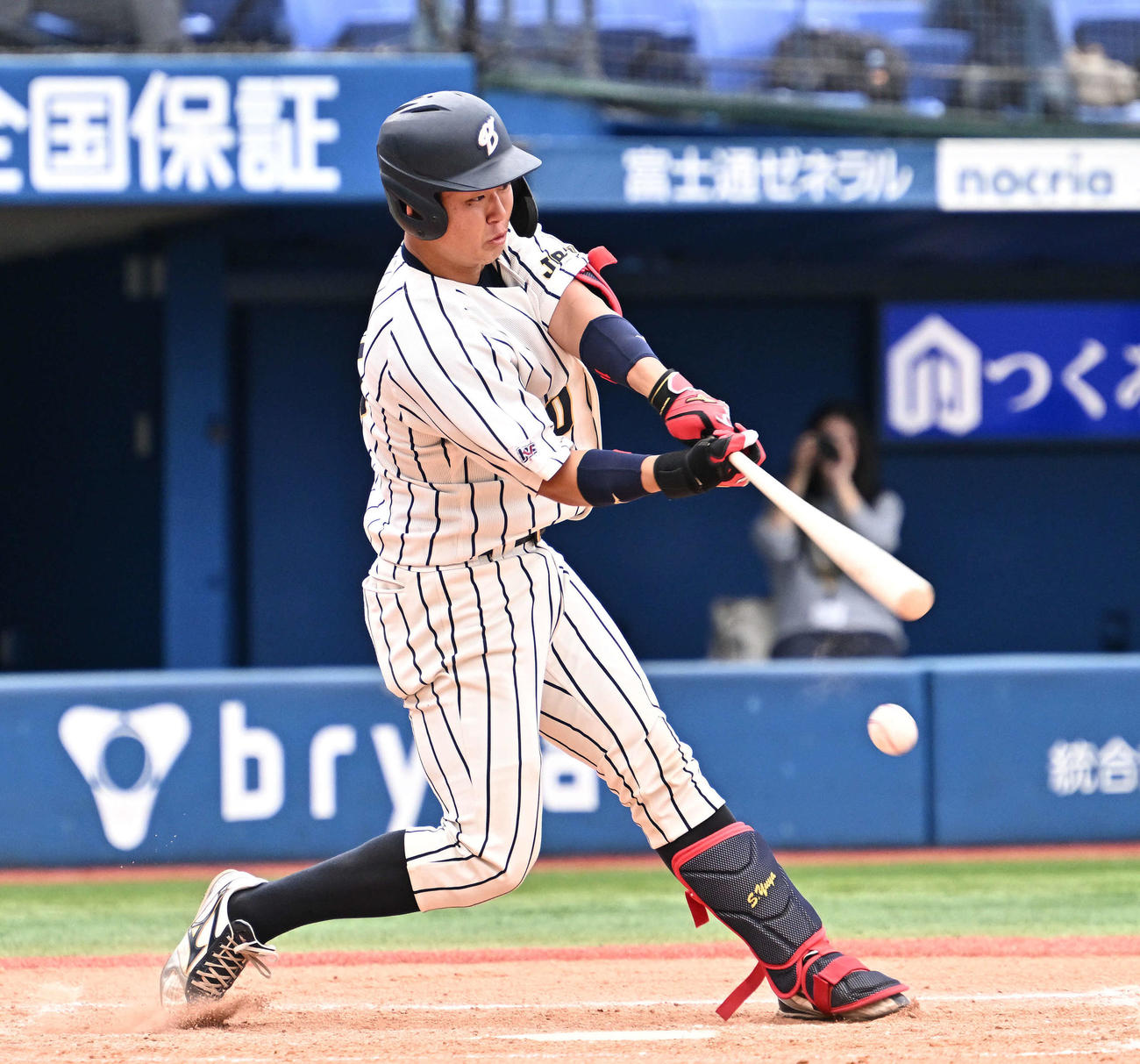上武大対筑波大　3回表上武大1死二、三塁、進藤は三ゴロに倒れるも三塁走者の伊藤が生還し先制する（撮影・滝沢徹郎）