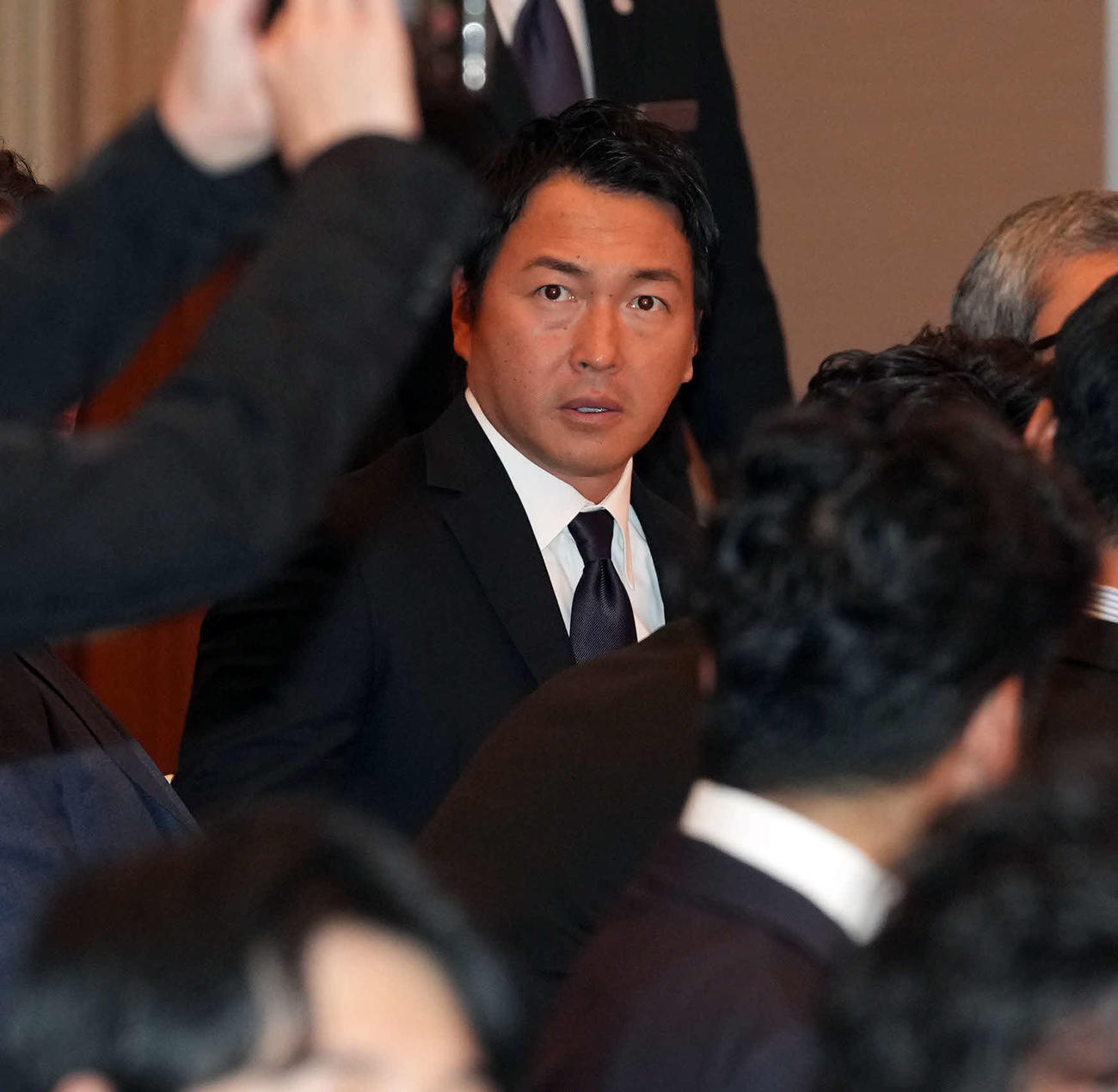 祝う会に出席した巨人長野（撮影・たえ見朱実）
