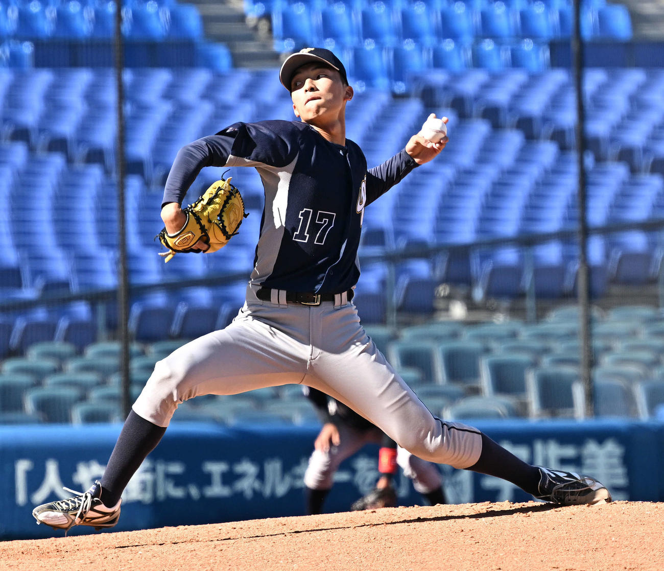 上武大対国際武道大　上武大先発の井出（撮影・滝沢徹郎）