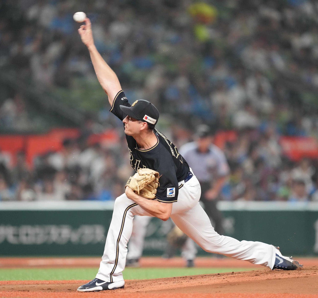 力投するオリックス・ワゲスパック（2023年8月22日撮影）
