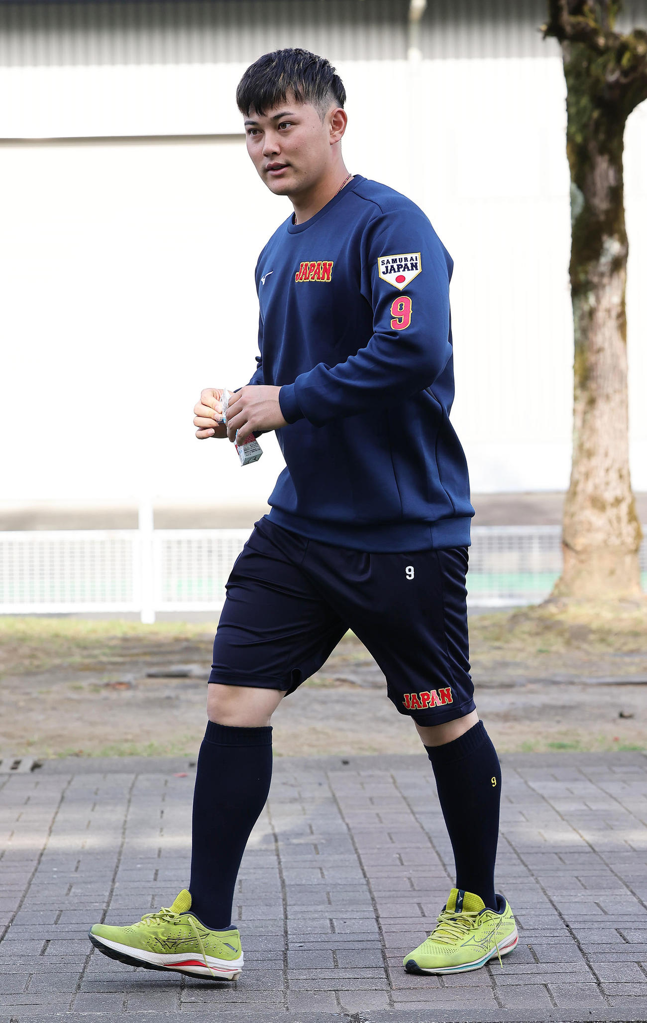 チームに合流した野口（撮影・足立雅史）