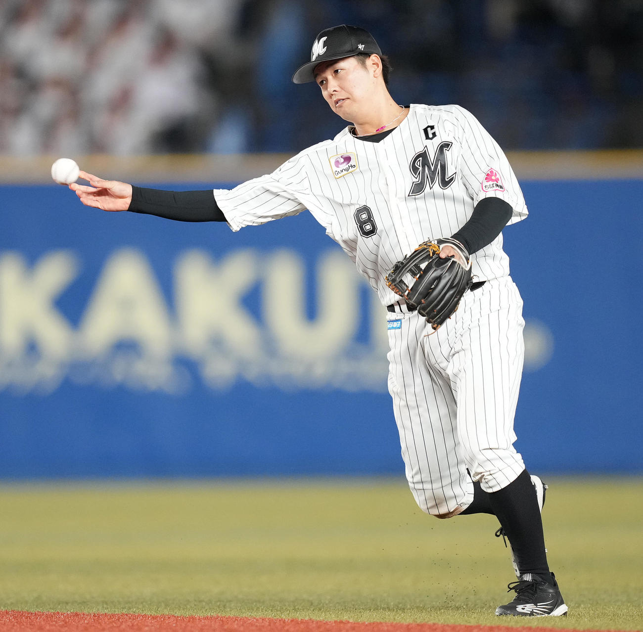 ロッテ中村奨吾（2023年10月16日撮影）