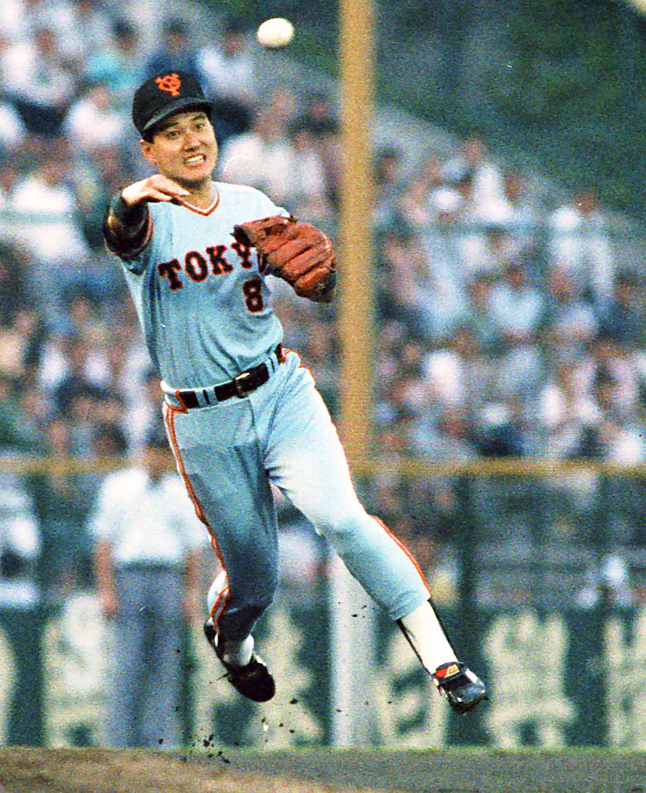 巨人原辰徳の三塁守備（1988年6月撮影）