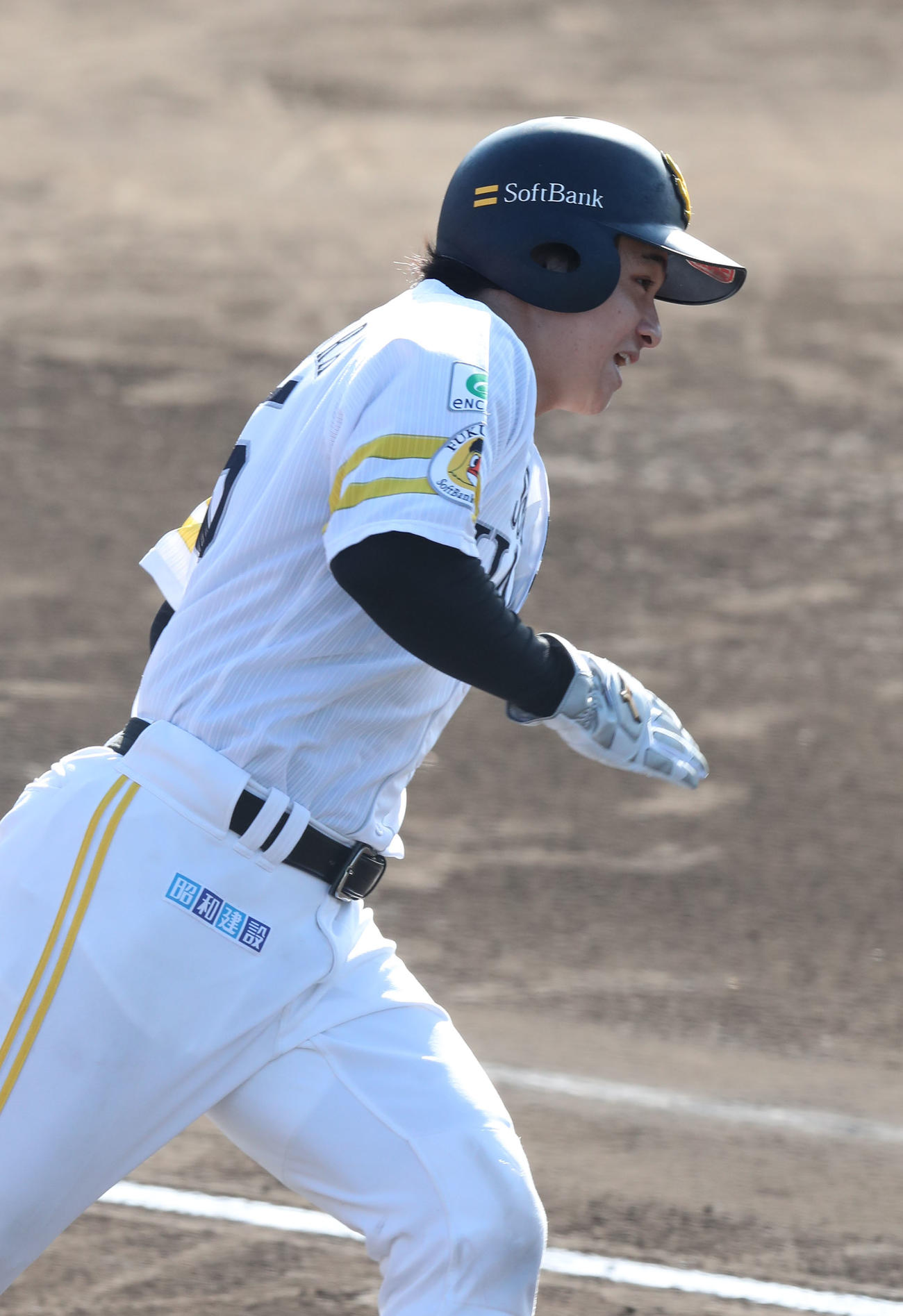 走塁練習をする谷川原（撮影・梅根麻紀）