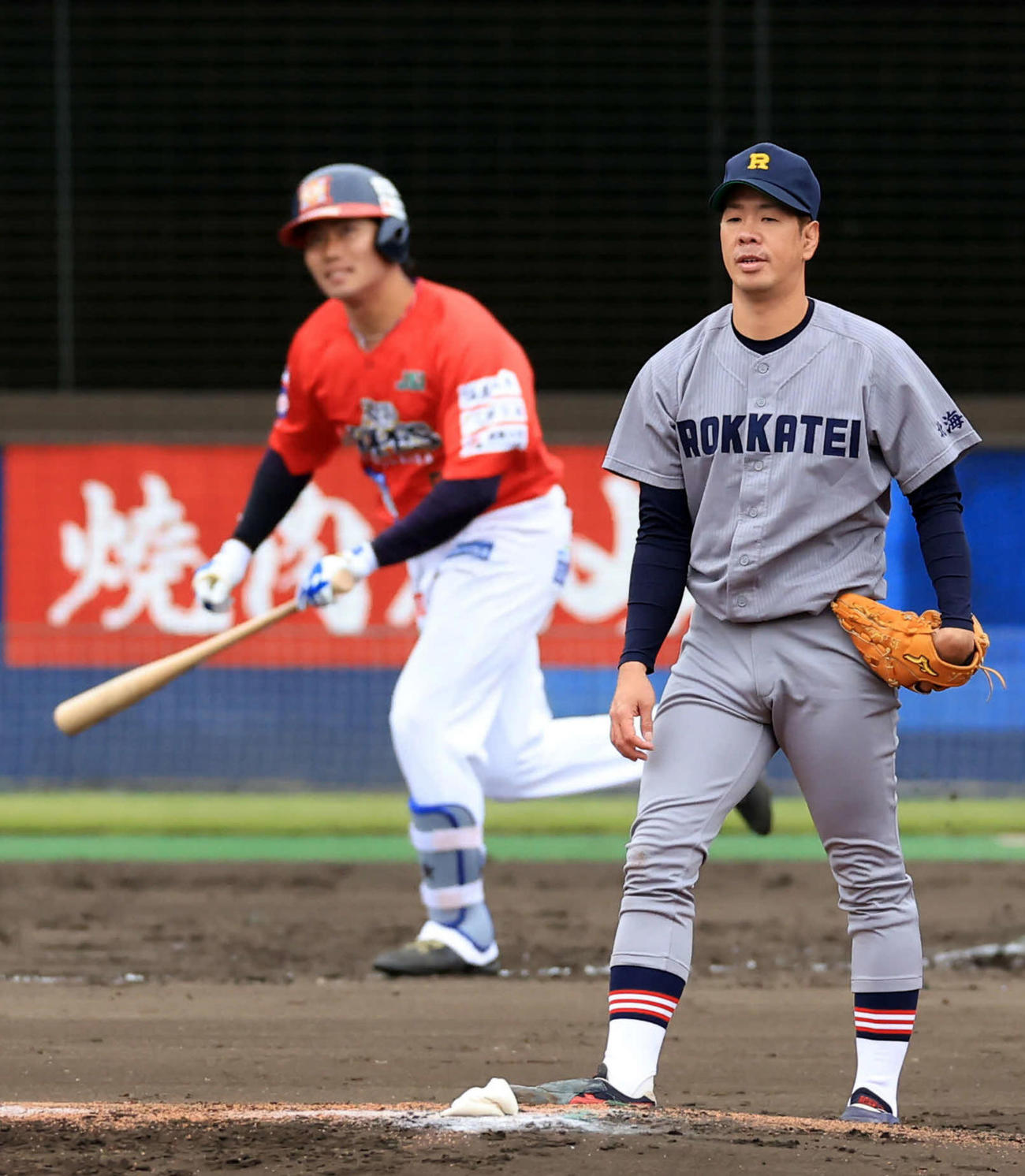 シート打撃で佐藤を中飛に仕留めた多和田（撮影・浅見桂子）