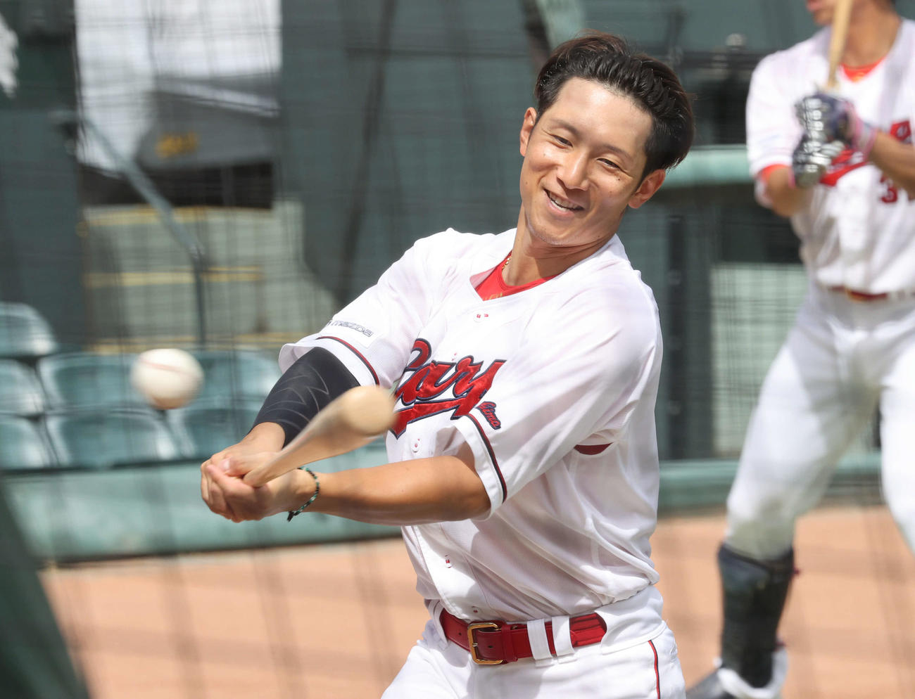 FA権行使を決断した広島西川龍馬（2023年10月5日撮影）