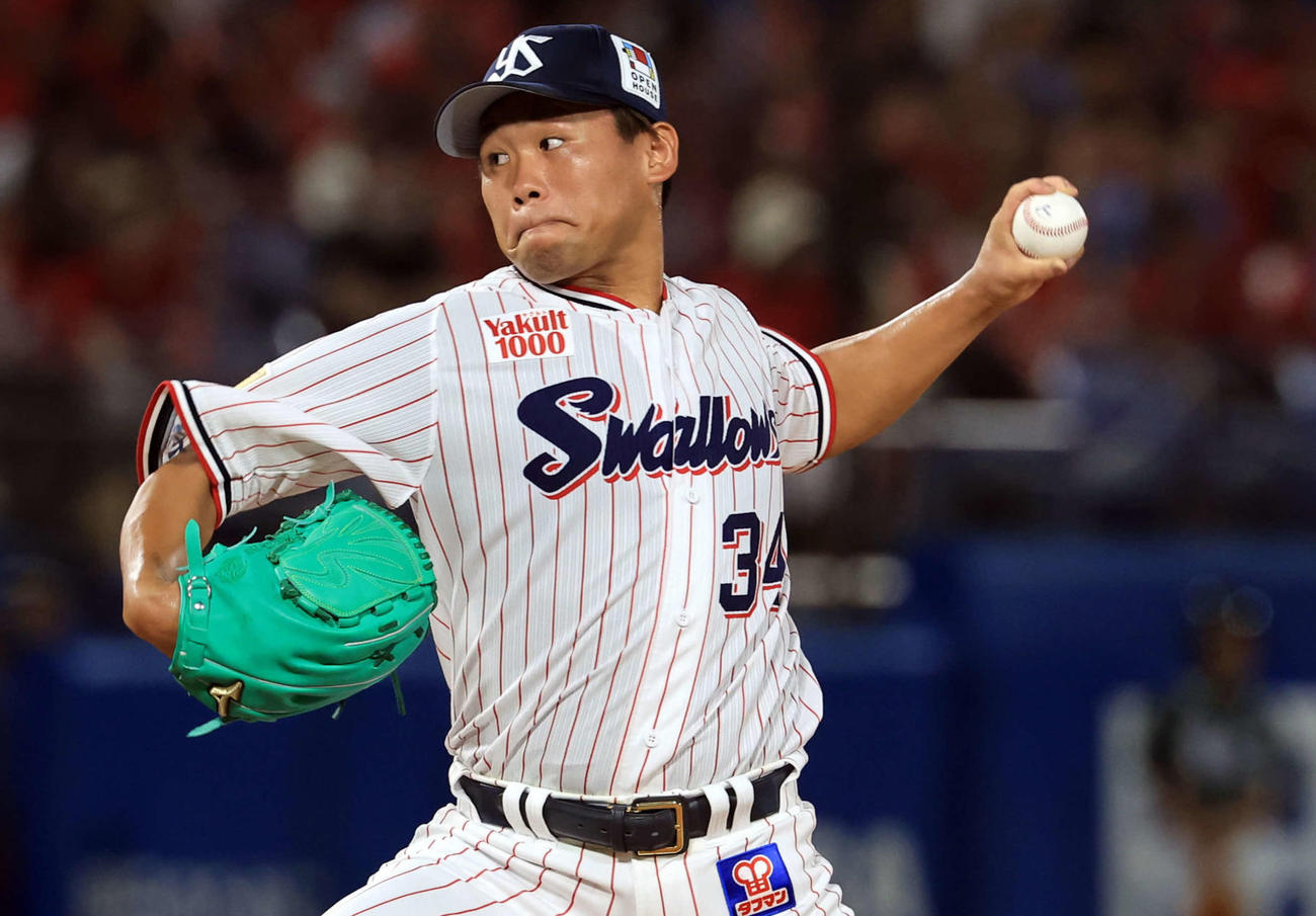 ヤクルト田口麗斗（2023年9月12日撮影）