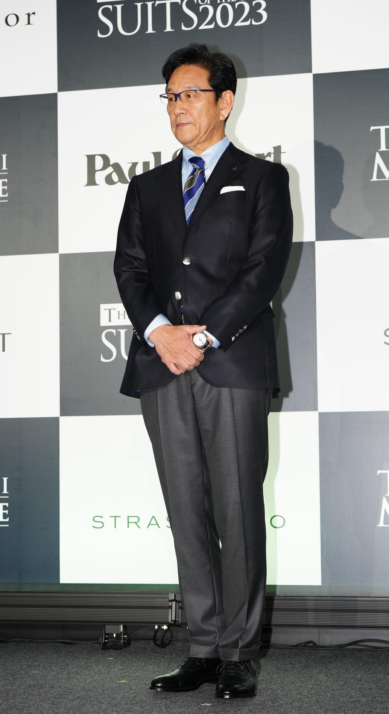 「スーツ・オブ・ザ・イヤー2023」授賞式に臨む侍ジャパン前監督の栗山氏（撮影・江口和貴）