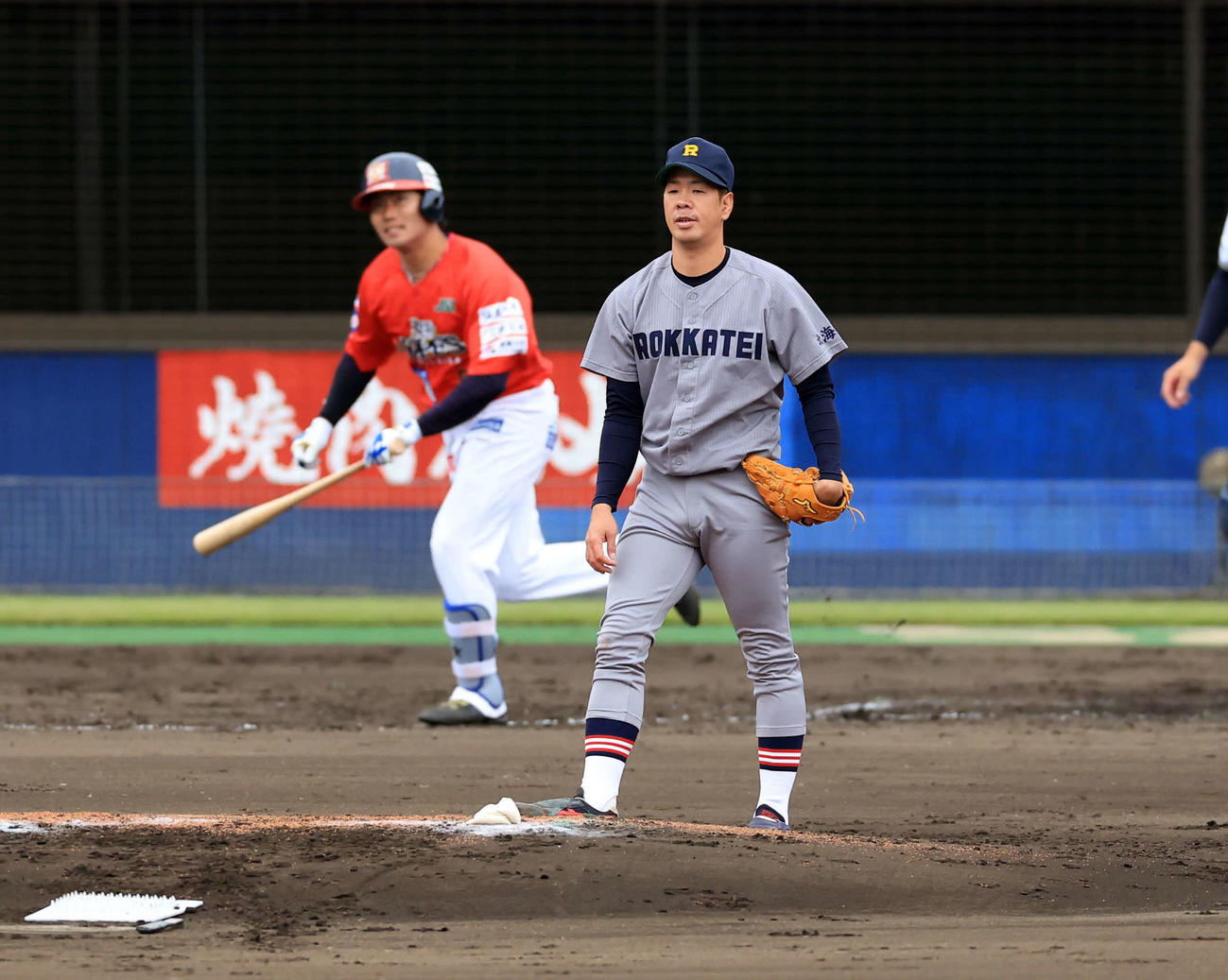 シート打撃で佐藤を中飛に仕留めた多和田（撮影・浅見桂子）
